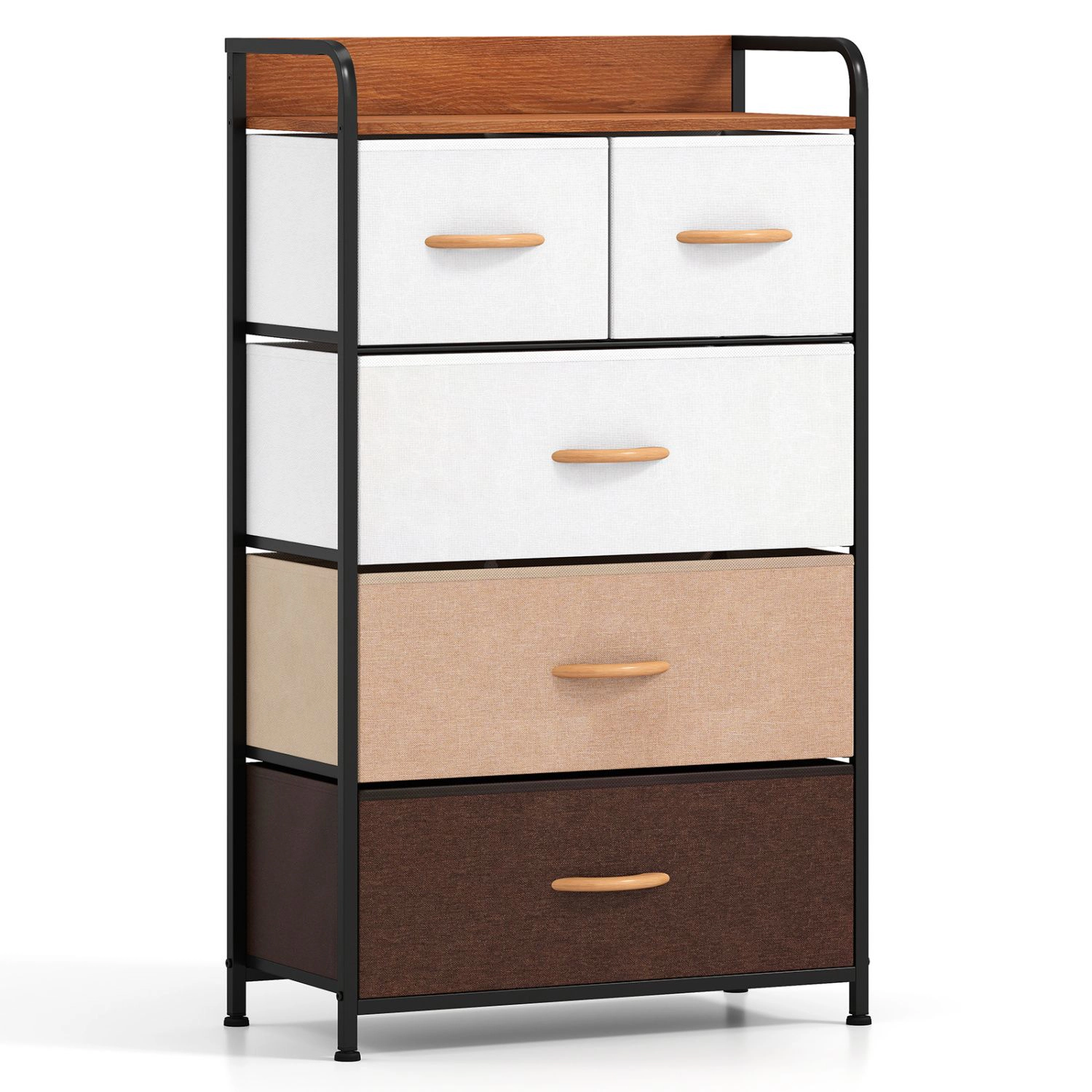 SlickBlue 5-Drawer Fabric Storage Dresser with Metal Frame