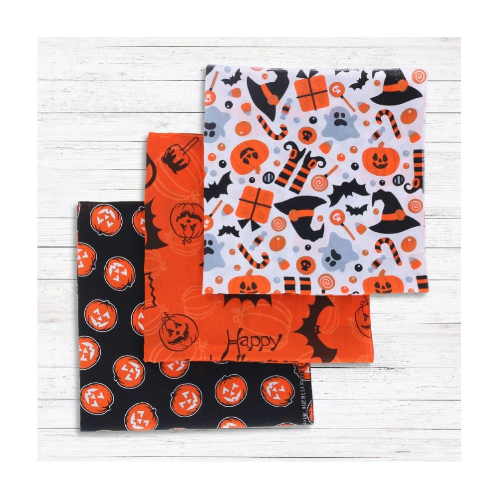 CTM Glow in the Dark Pumpkin Halloween Holiday Bandana