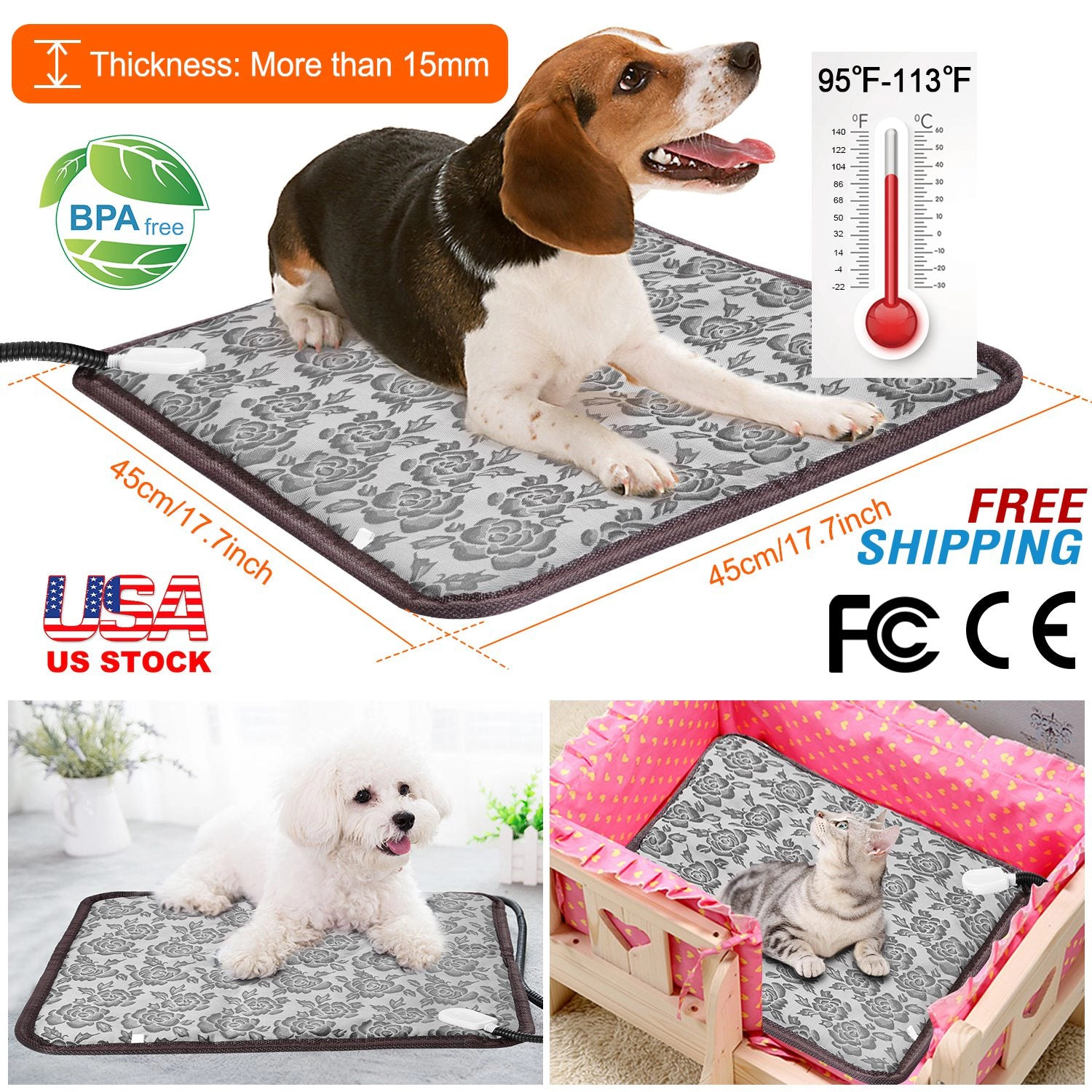 GBruno Waterproof Adjustable Pet Heating Pad