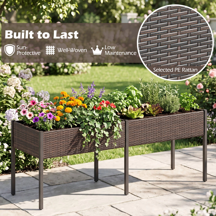 Hivvago Raised Garden Bed with Legs and Removable Liner for Vegetables Herbs Patio