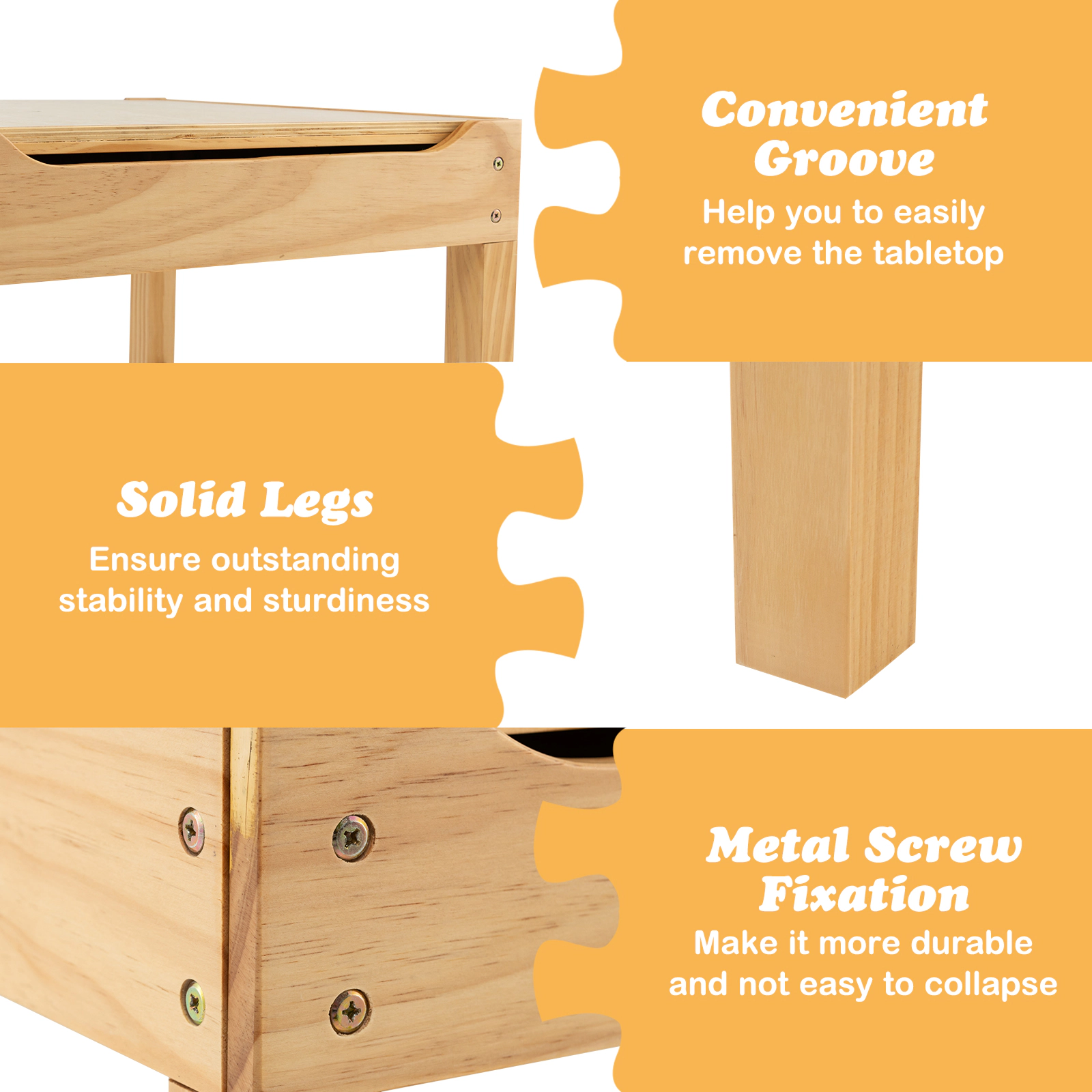 Hivvago Kids Multi Activity Play Table Wooden Building Block Desk With Storage Paper Roll