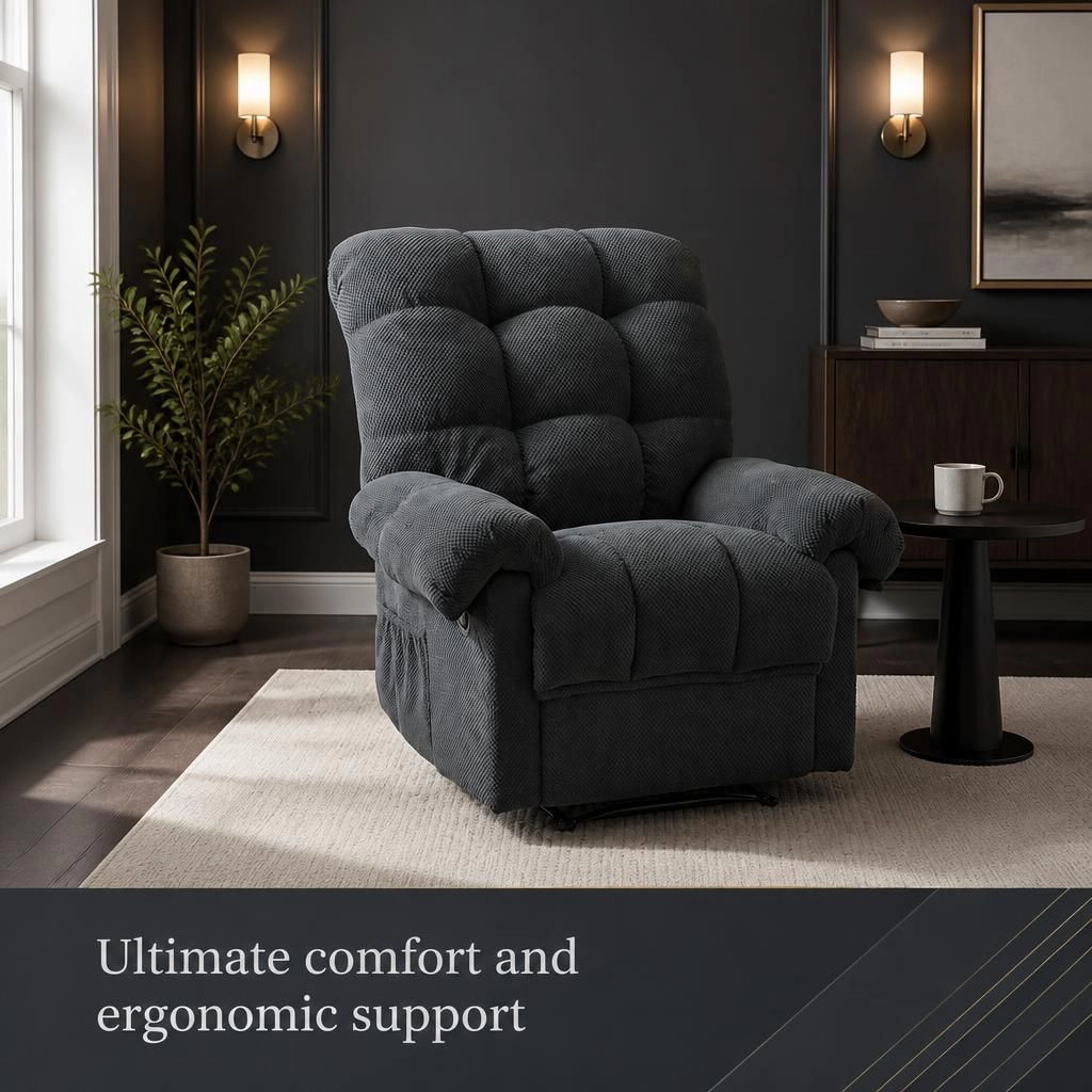 GOODSILO Fabric Upholstered Metal Frame Accent Chair