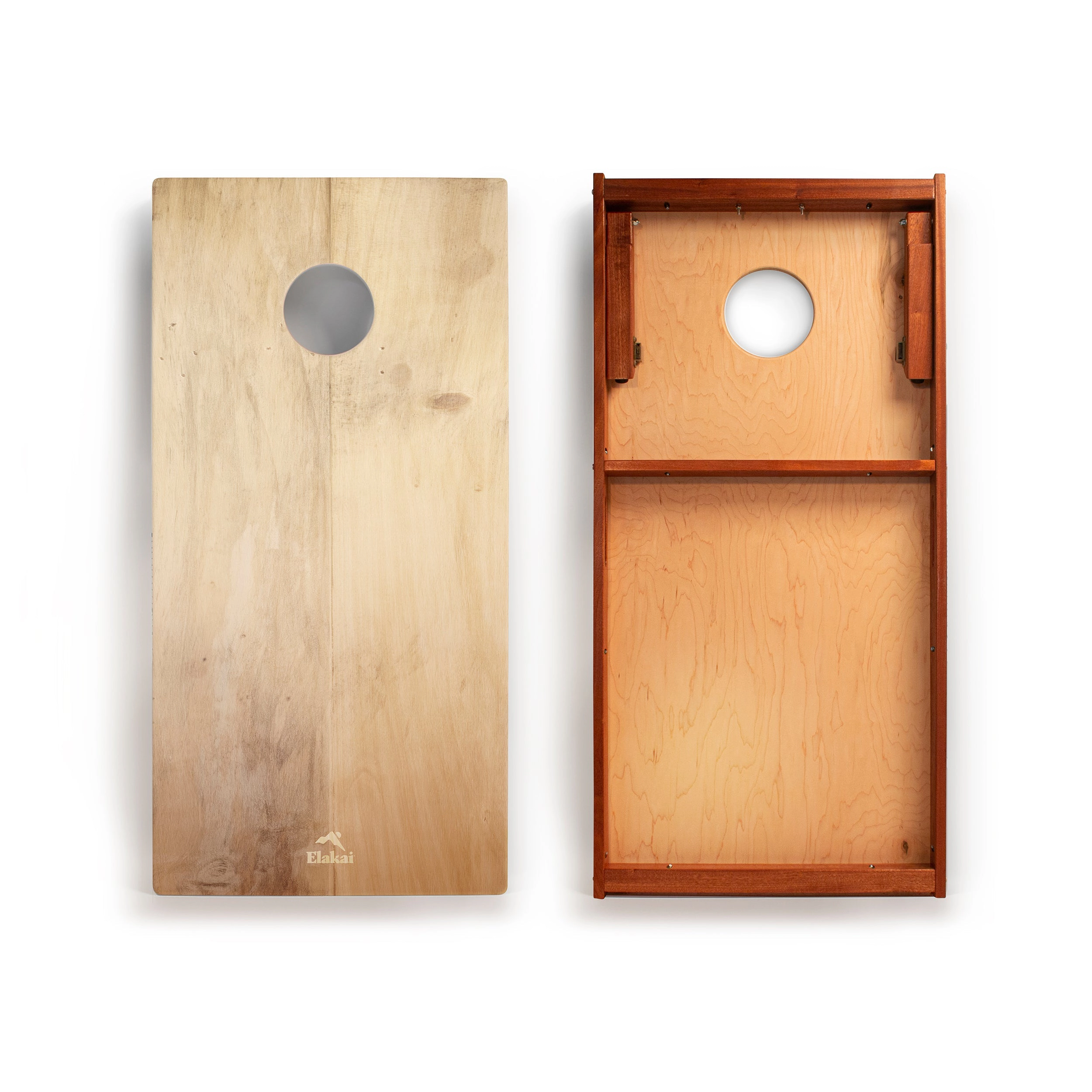 Elakai  Light Beachwood Mahogany Pathfinder Cornhole Boards