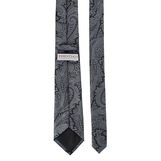 Essentials by Trafalgar Paisley Patterned Necktie and Solid Pocket Square Set