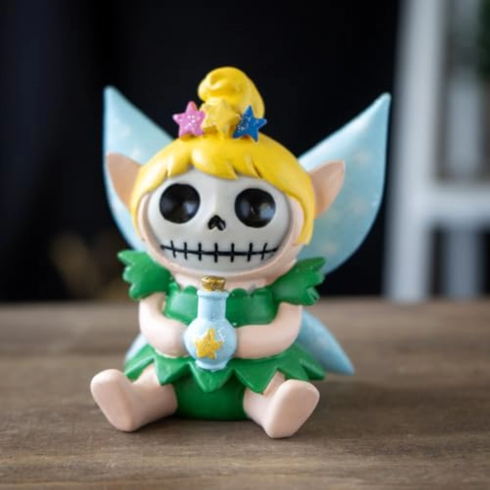 Pacific Giftware Tinker Bell Furrybones Collectible Figurine Skeleton Figurine in Magical Fairy Costume with Blue Magical Potion 3 Tall