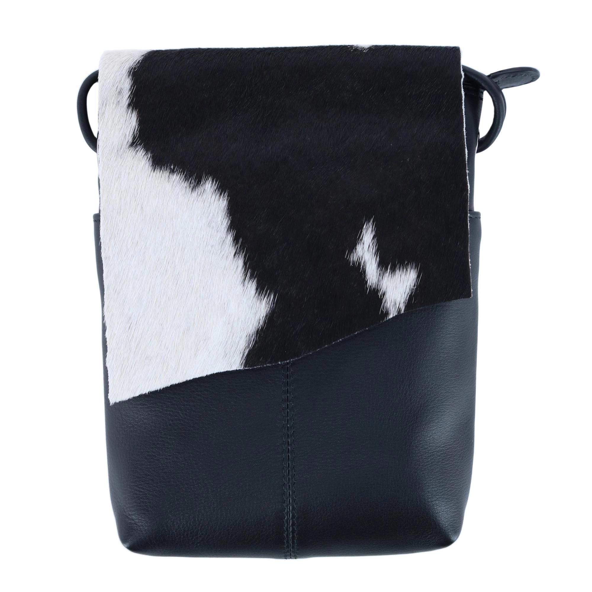 CTM Women's Western Leather Cow Print Crossbody Purse