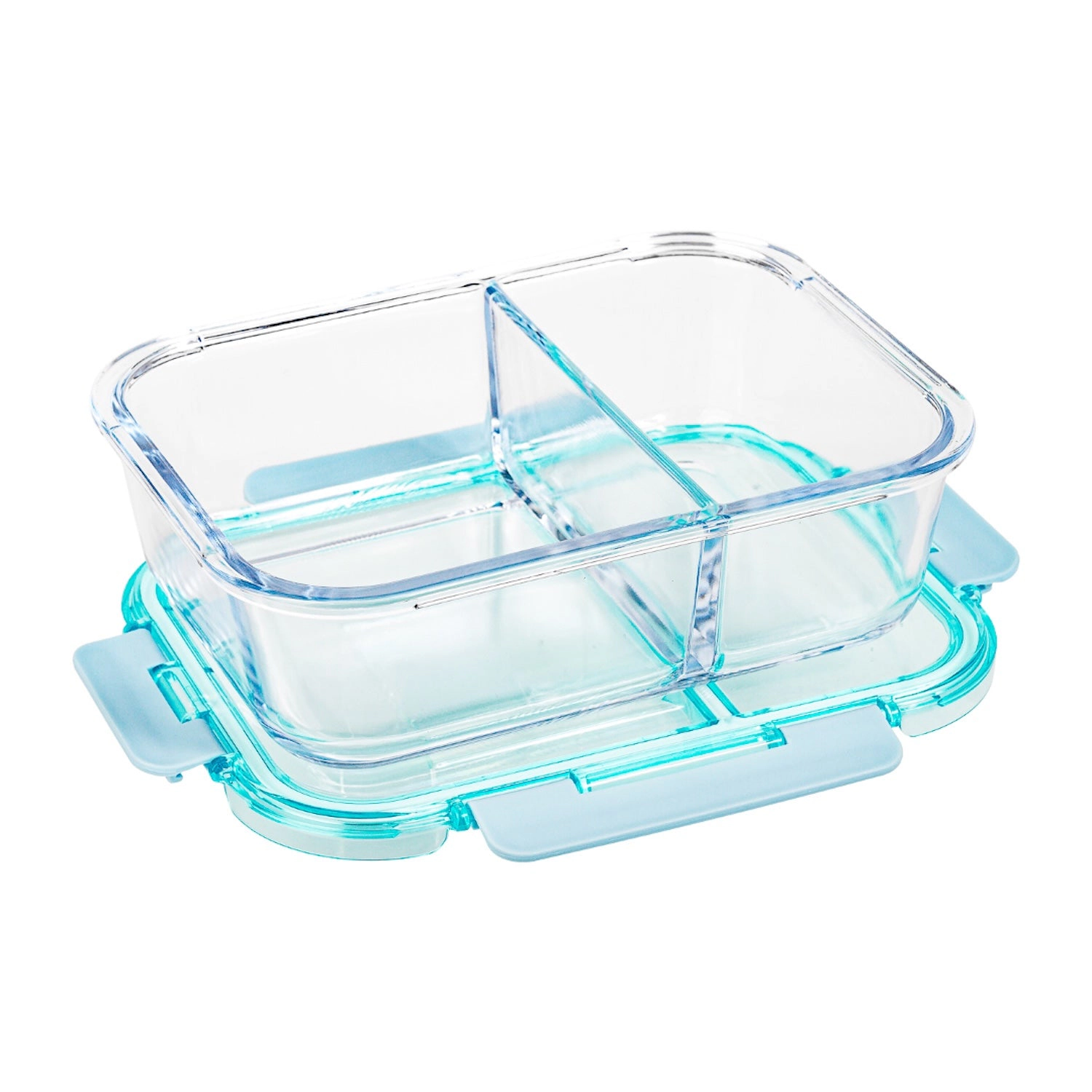 Lexi Home 2-Compartment Borosilicate Glass Food Container with Spill-Proof Lid