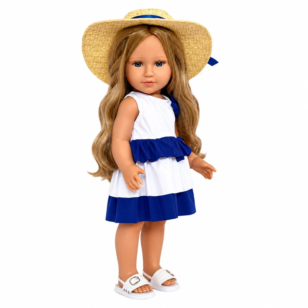 Kennedy and Friends Girl Doll  Ivana 18 InchDoll in Nautical Summer Dress with Sun Hat and Sandals