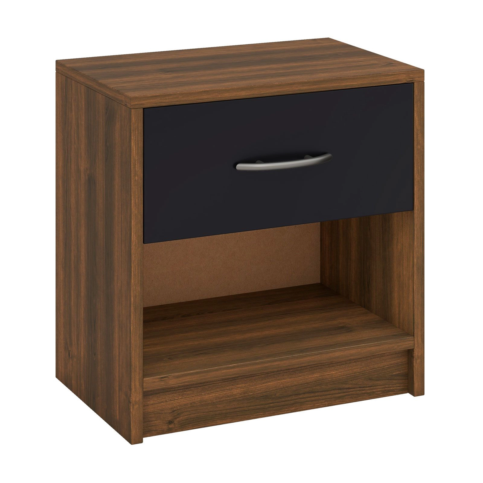 SlickBlue Modern Nightstand with Drawer and Open Storage Shelf