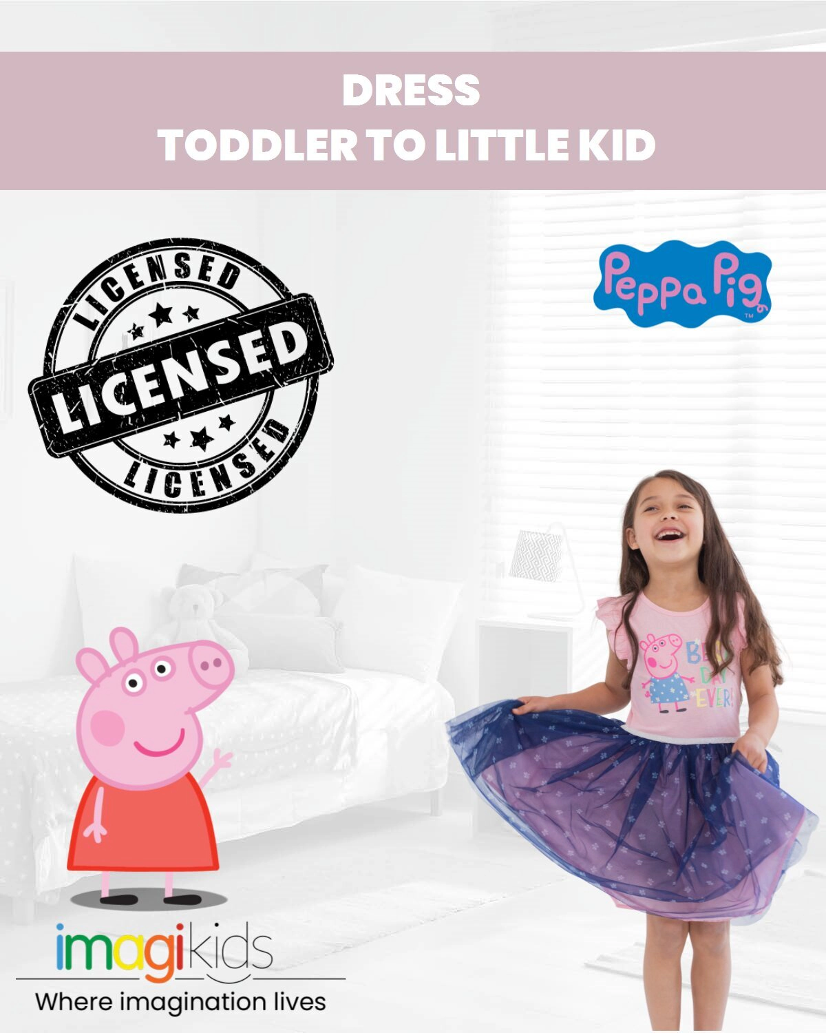 Peppa Pig Girls' Glitter Tutu Dress