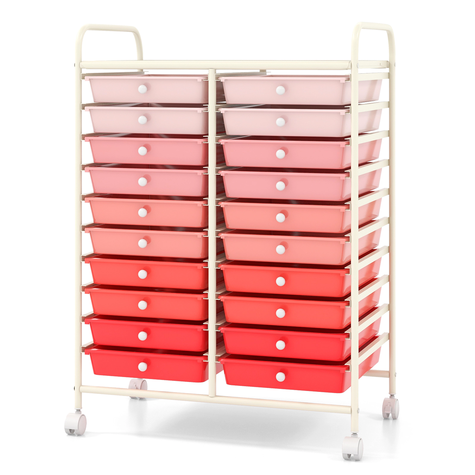 SUGIFT 20-Drawer Rolling Storage Cart Studio Organizer with Lockable Wheels