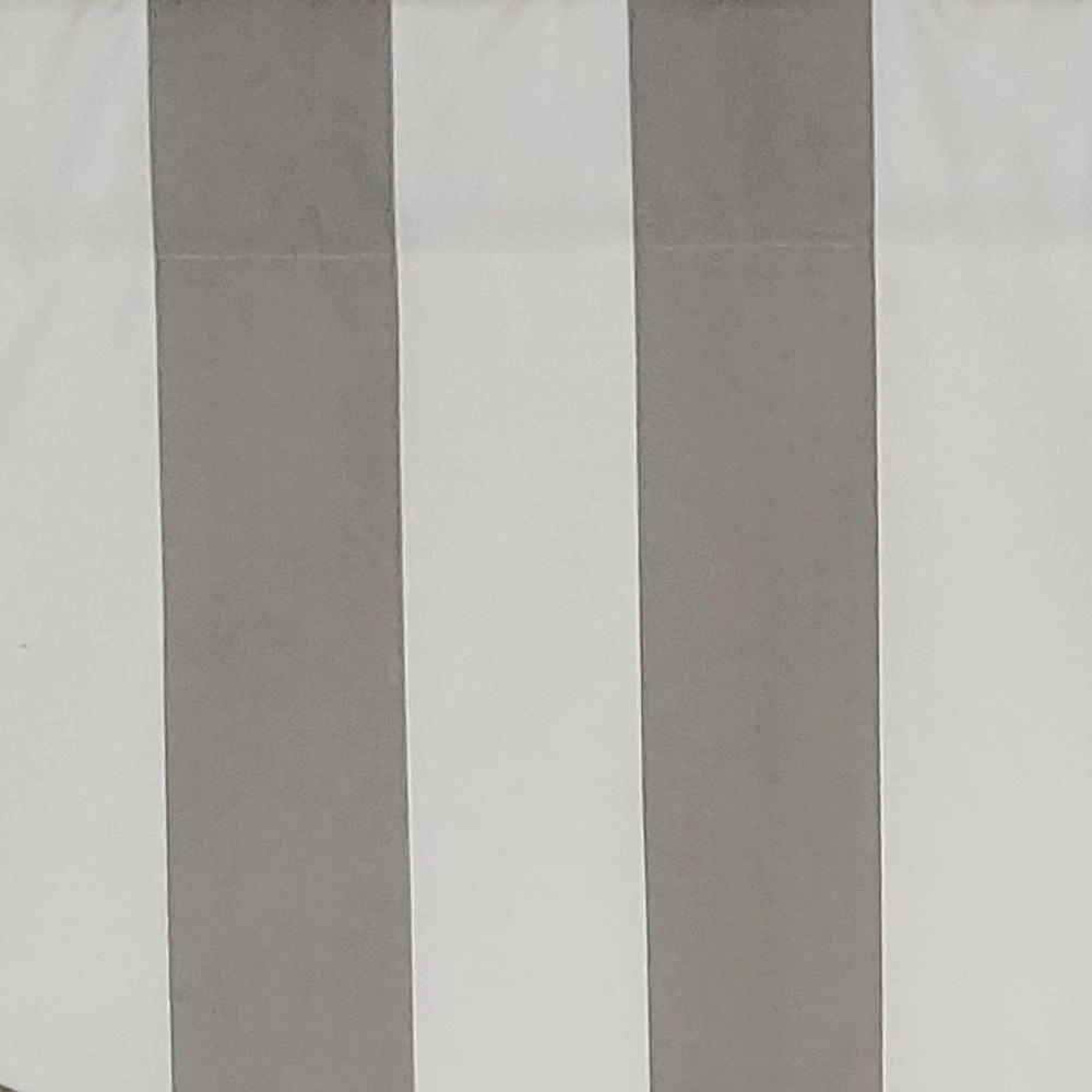 RLF Home Cabana Stripe Cornice 3" Rod Pocket Lining Luxurious and Elegant Window Treatment Valance 50" x 17" Gray