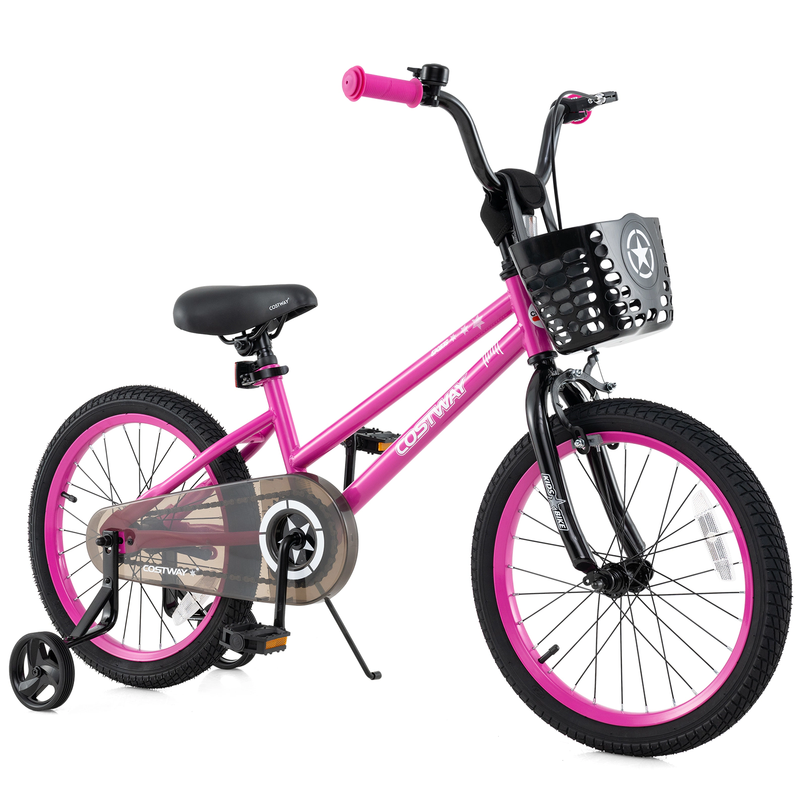 LJG 12 Inch Kids Bike Adjustable Bicycle with Front Basket for Children Aged 3-4 Years Old