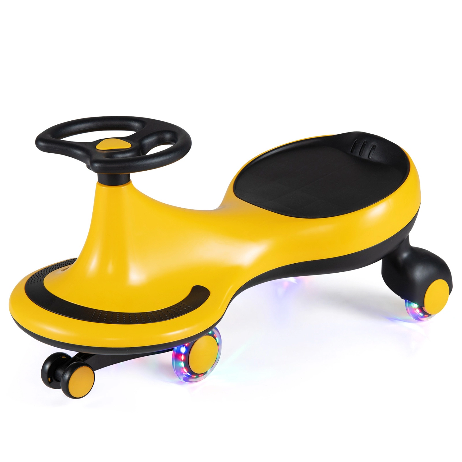 SUGIFT PU Flashing Wheels and Wide Seat Kids Wiggle Car Ride On Toy