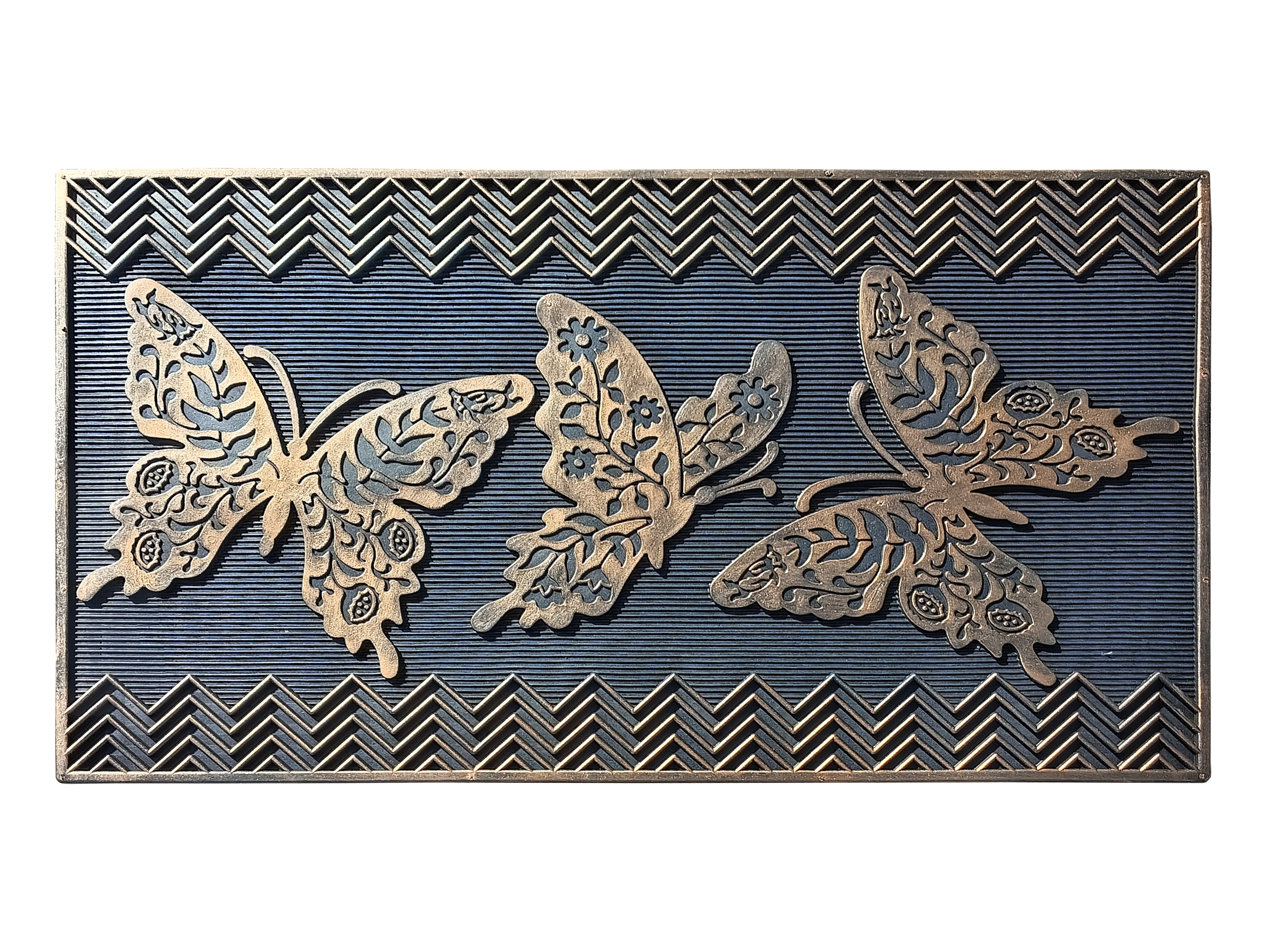 A1 Home Collections Fly Away Butterfly Rubber Welcome Doormat Non-Slip Indoor Outdoor Entry Mat 18 x 30 In