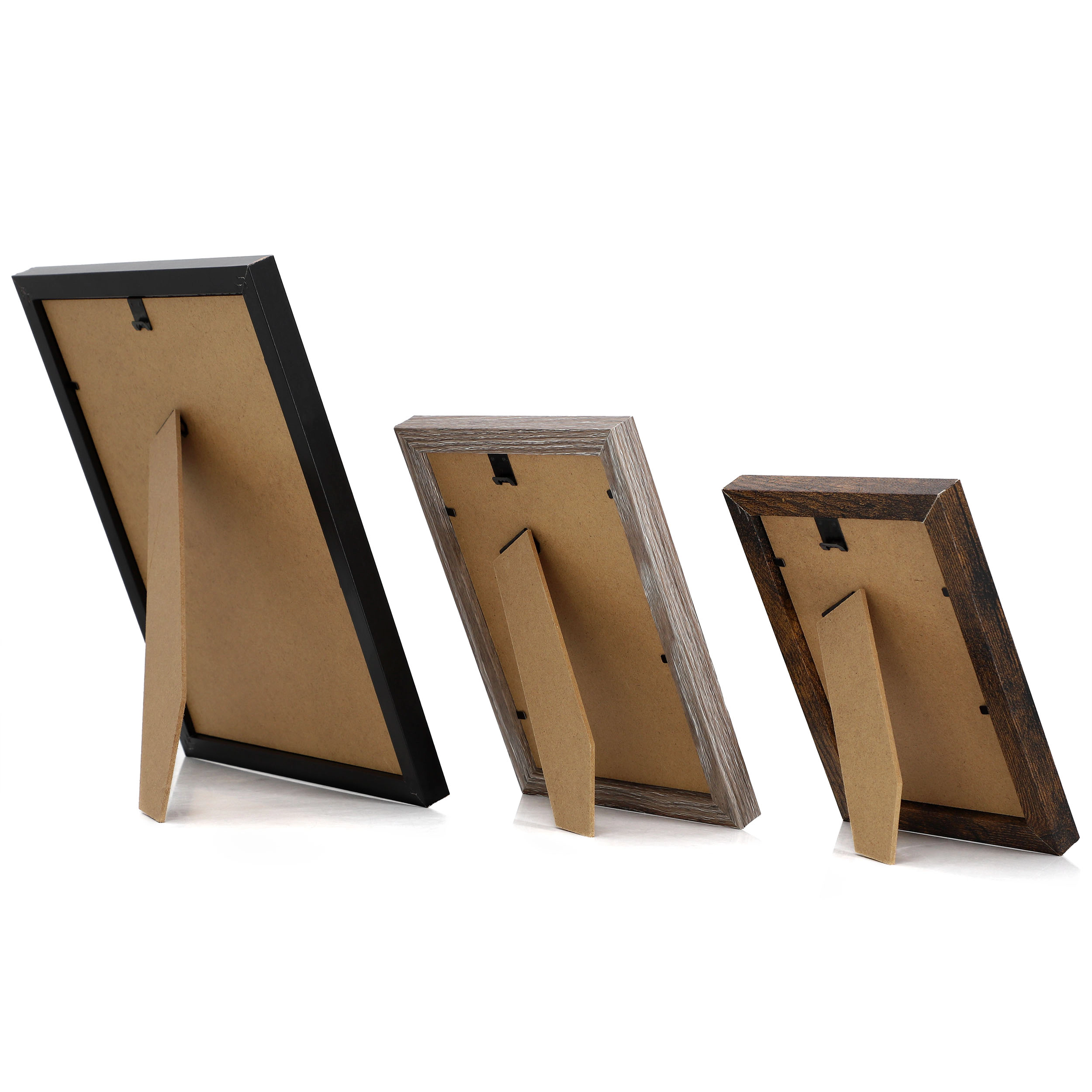MegaChef 10 Piece Assorted Wood Picture Frame Set in Black and Brown