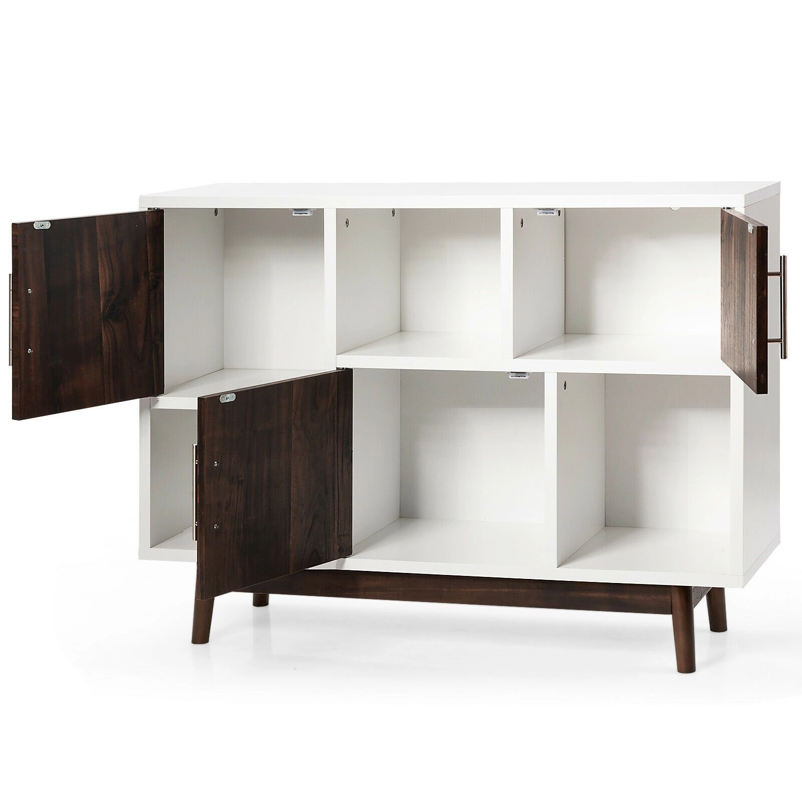 SlickBlue Unisex White Sideboard Cabinet with Six Compartments