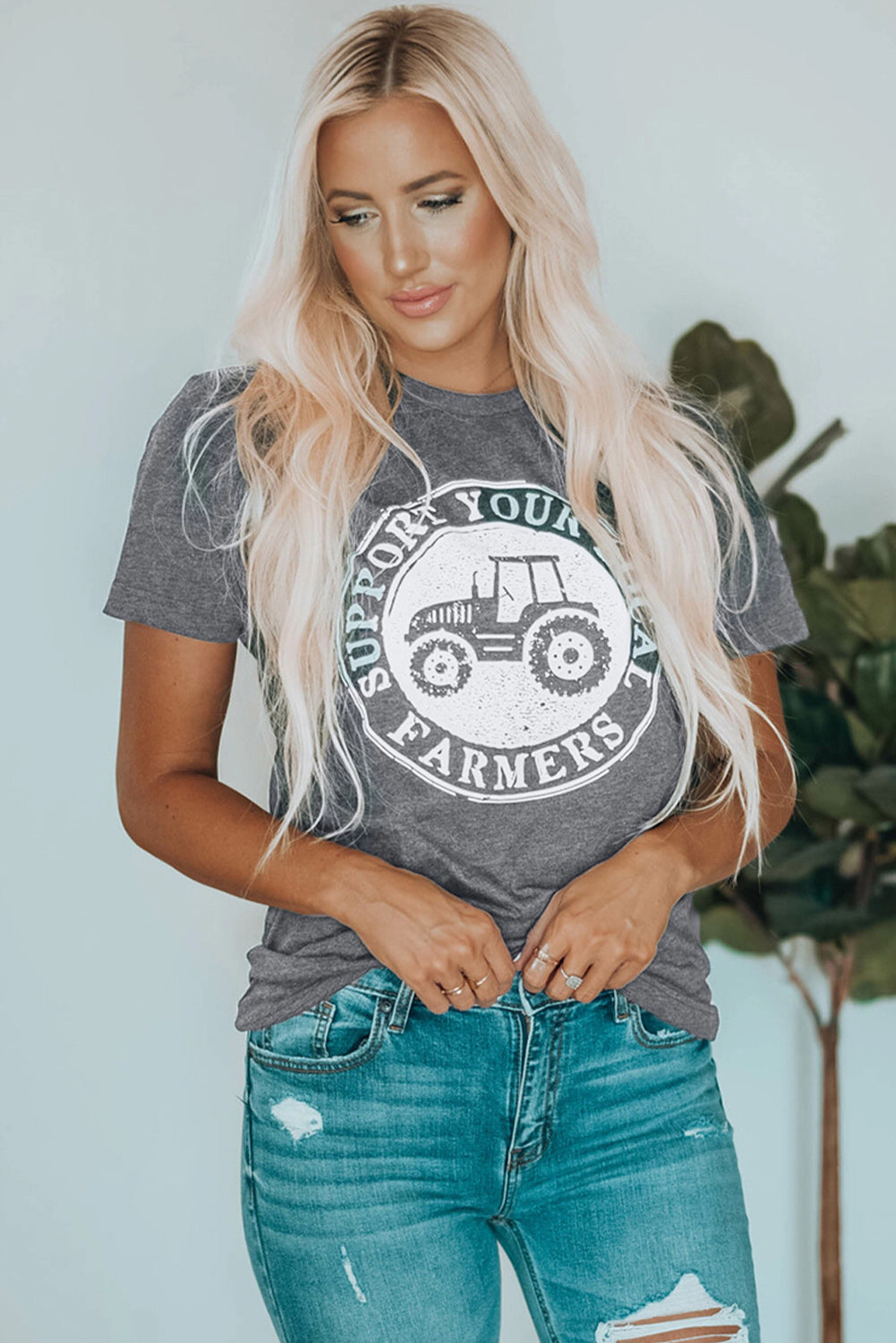 Threaded Pear Women's SUPPORT YOUR LOCAL FARMERS Graphic Tee