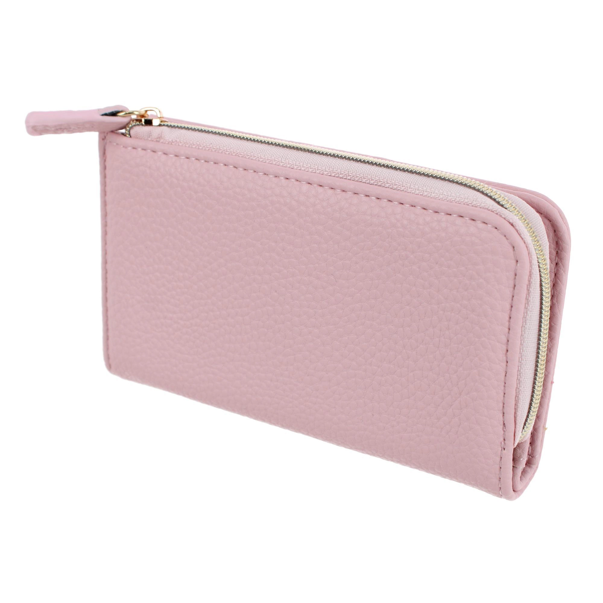 Julia Buxton Women's Fashionable L Zip Snap Premium Faux Leather Wallet