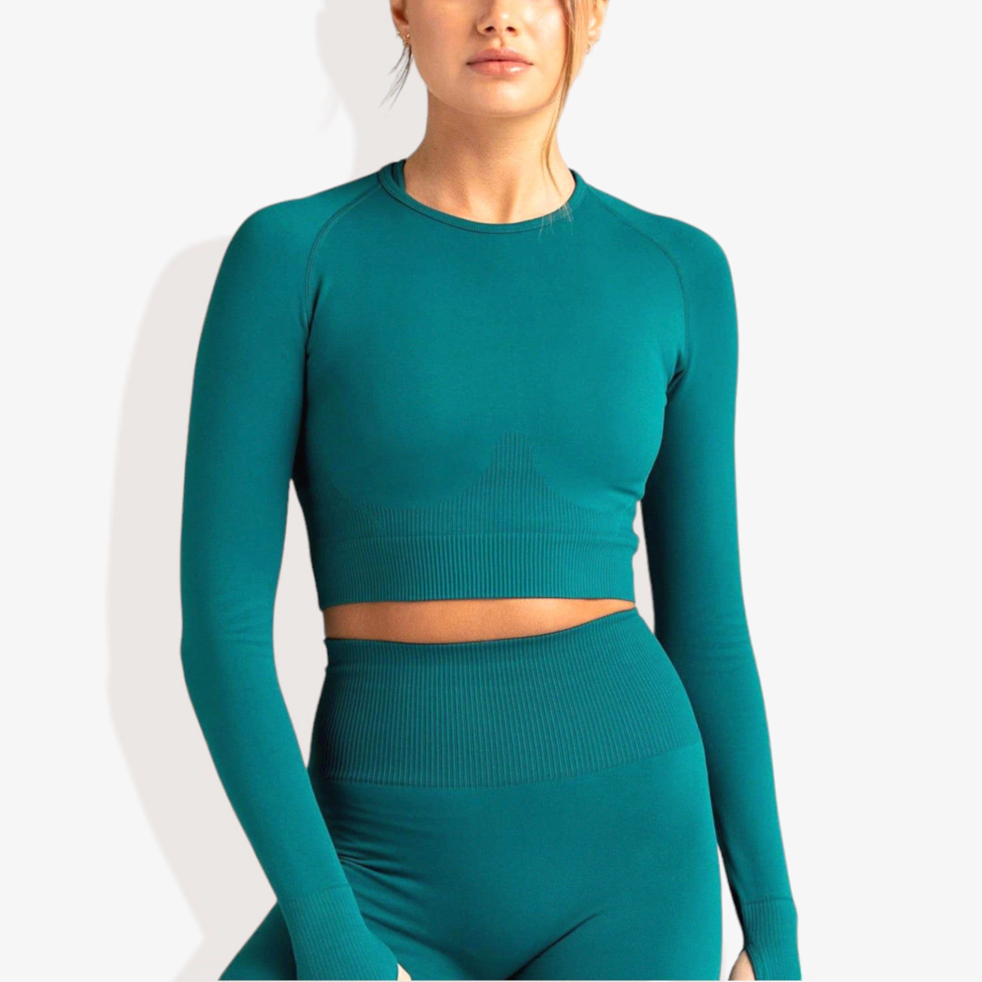 Anna-Kaci Women's Long Sleeve Seamless Fitness Yoga Top