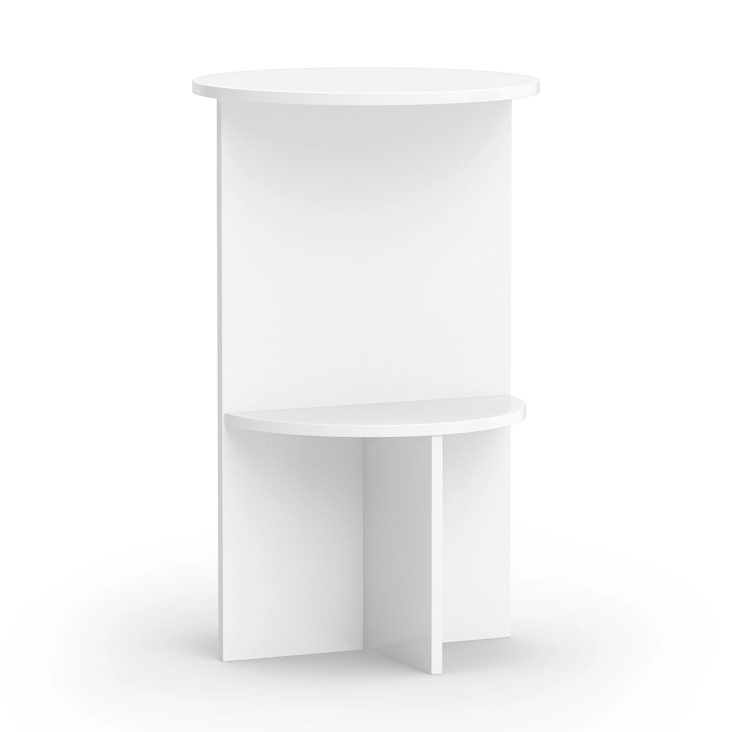 LJG 2-Tier Round Side Table with Storage Shelf for Small Space