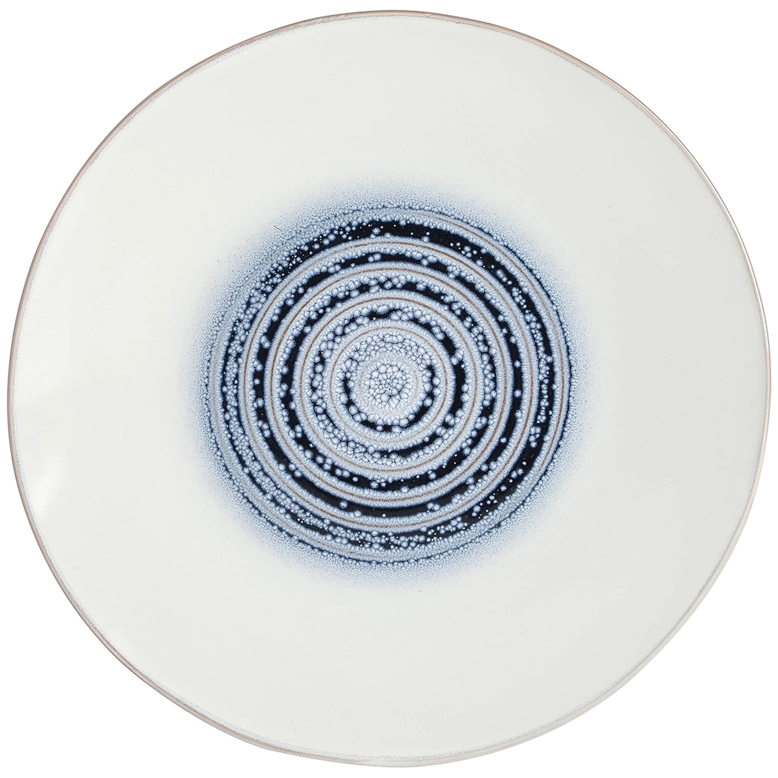 Gibson Elite Spiral Embossed 16 Piece Stoneware Dinnerware Set Blue