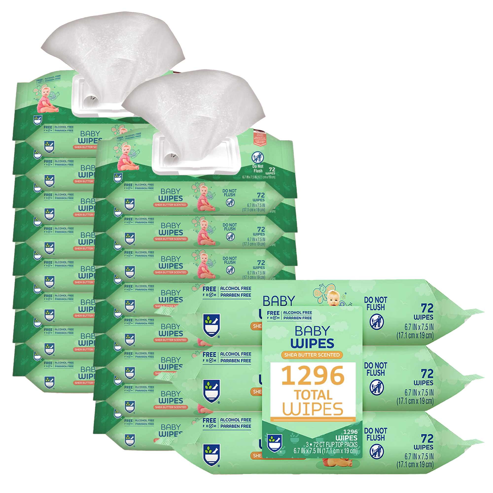 Pursonic Baby Gentle Sensitive Skin Aloe Vera & Shea Butter Baby Wipes (6-Pack, 1296 Count)