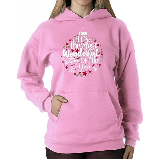 LA Pop Art Christmas Ornament - Women's Word Art Hooded Sweatshirt