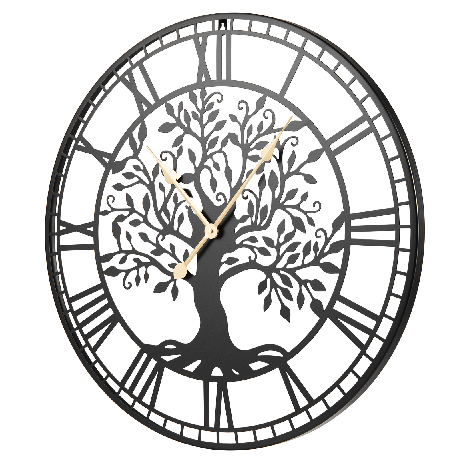 LJG Large Wall Clock 27 Inch Tree of Life Big Metal Wall Clock