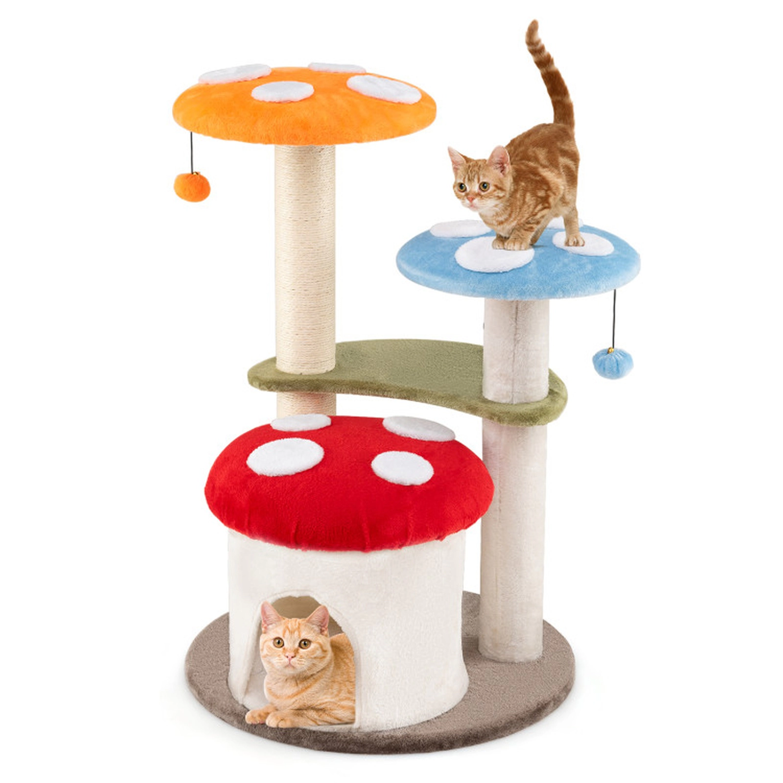 SUGIFT 35-in Tall Cat Tower with Sisal Scratching Posts Cat Condo & Padded Platforms 22-lb Capacity Per Layer Multicolor
