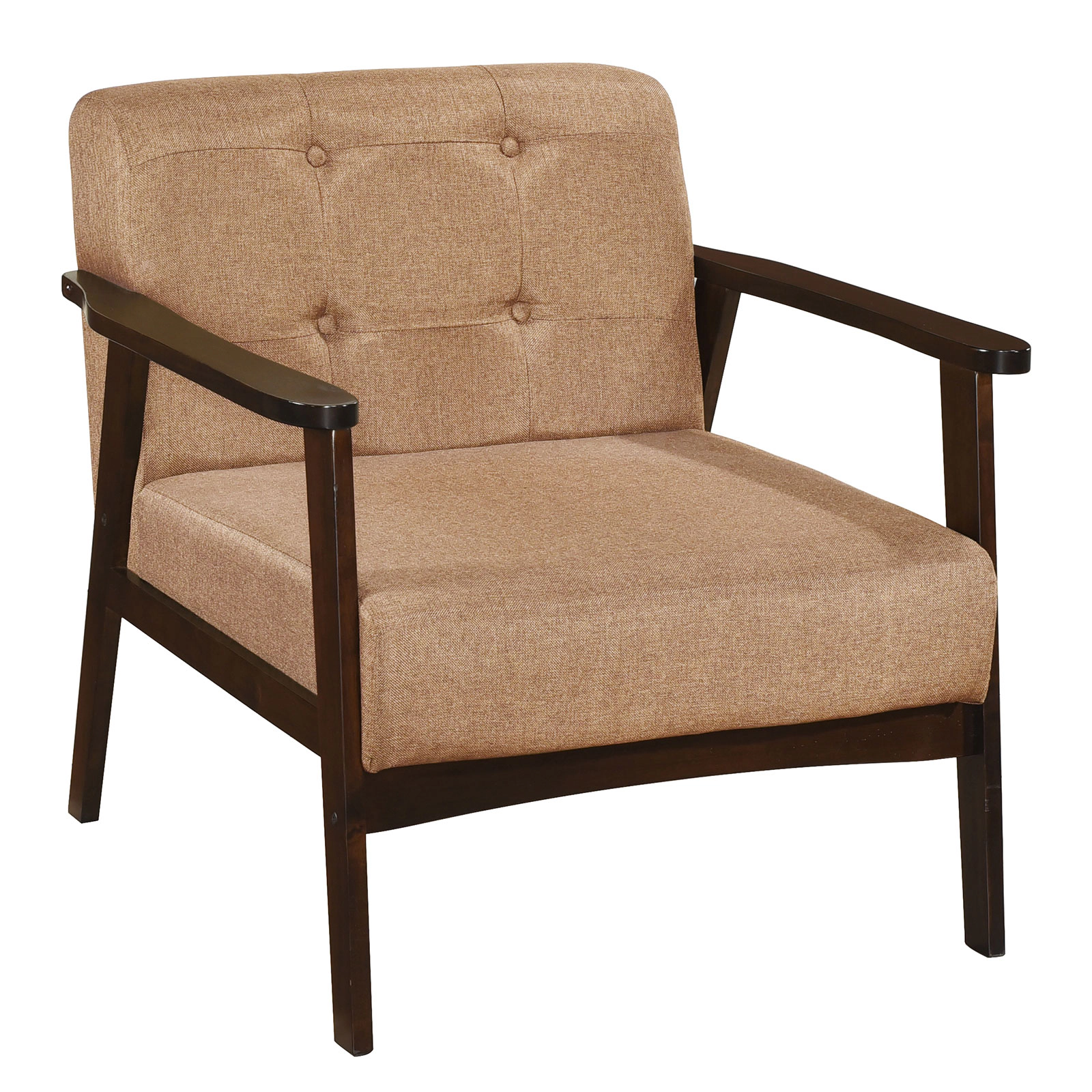 SUGIFT Rubber Wood Frame Accent Chair with Armrest 23-in Seat Depth 330-lb Capacity 1-Piece Beige