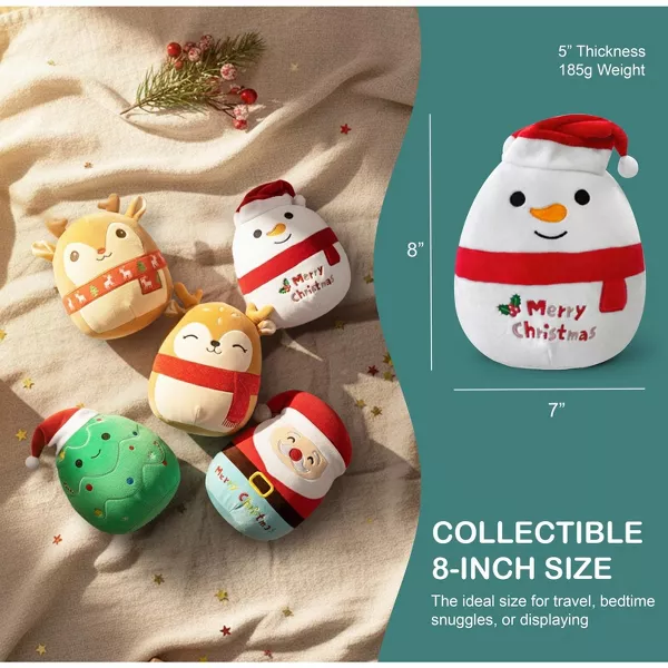 Sperric Christmas Snowman Plush Toy Soft Stuffed Animal, 8" Cute Holiday Plushie Gift for Kids, Holiday Gifts for Babies