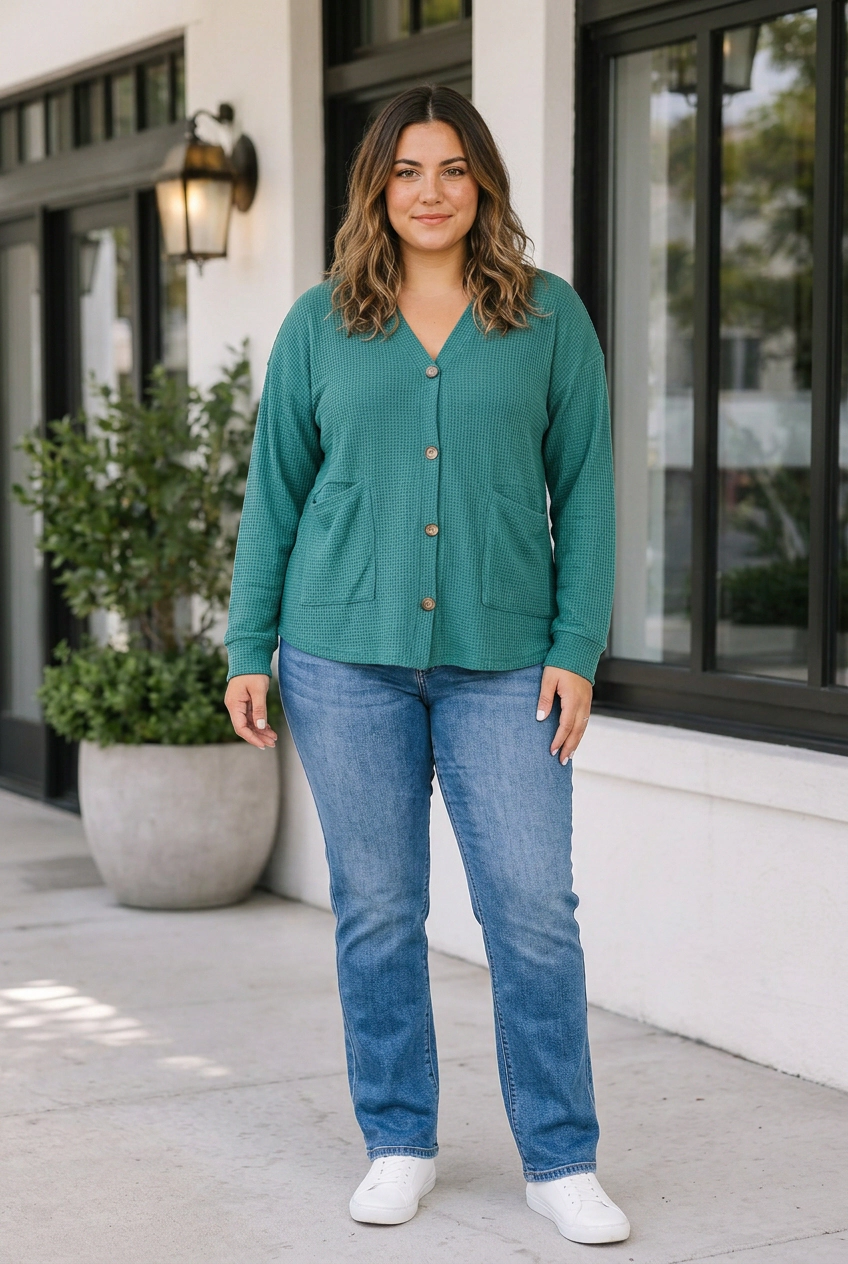 Threaded Pear Faye Tunic Long Sleeve PLUS Cardigan