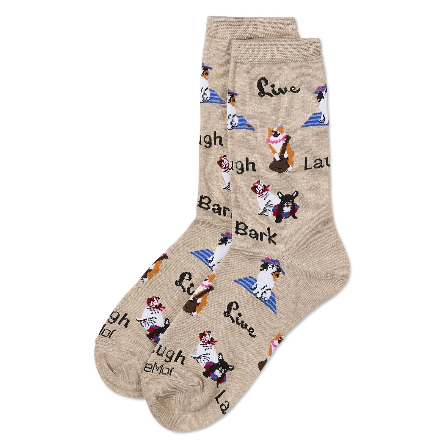 MeMoi Women's Live Laugh Bark Rayon From Bamboo Crew Socks