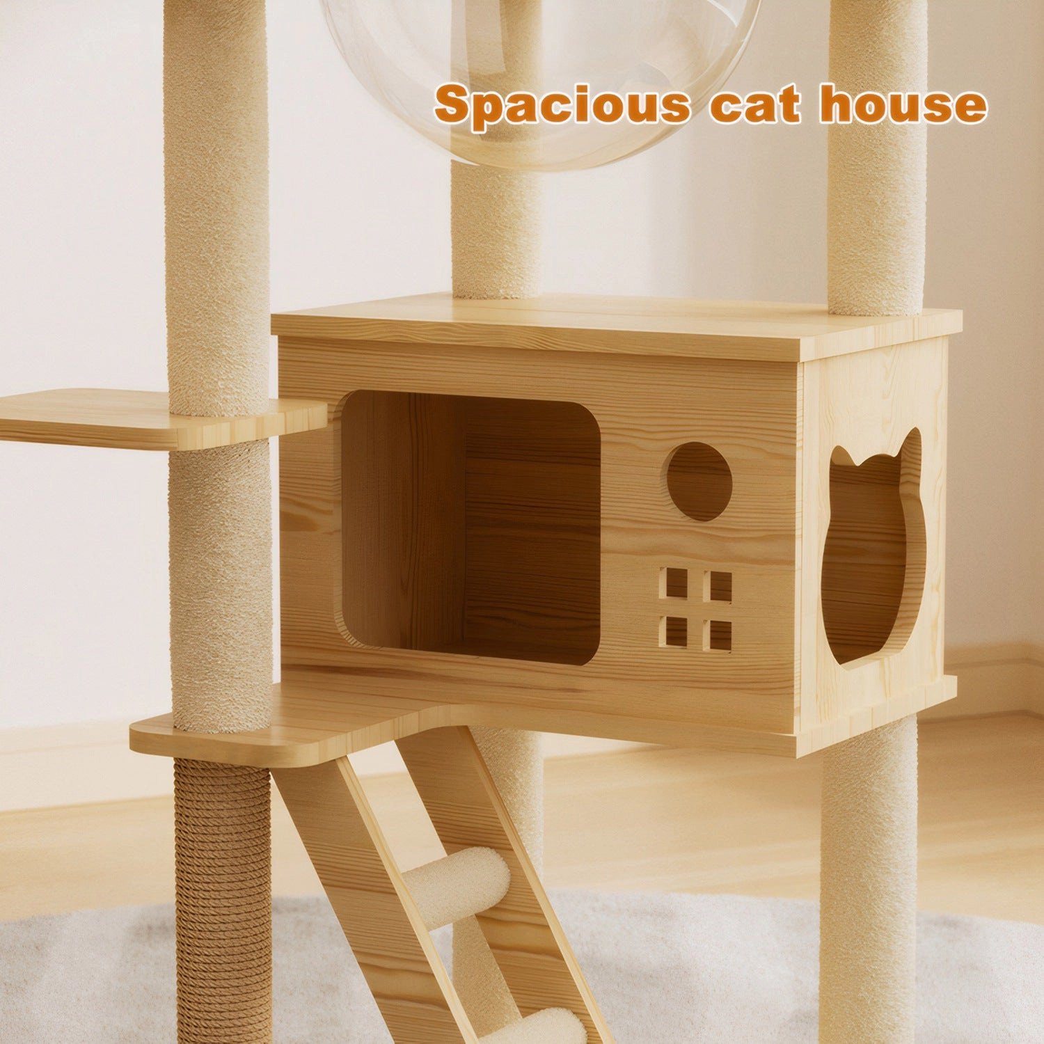 GBruno Modern Wood Multi-Level Cat Tree Tower