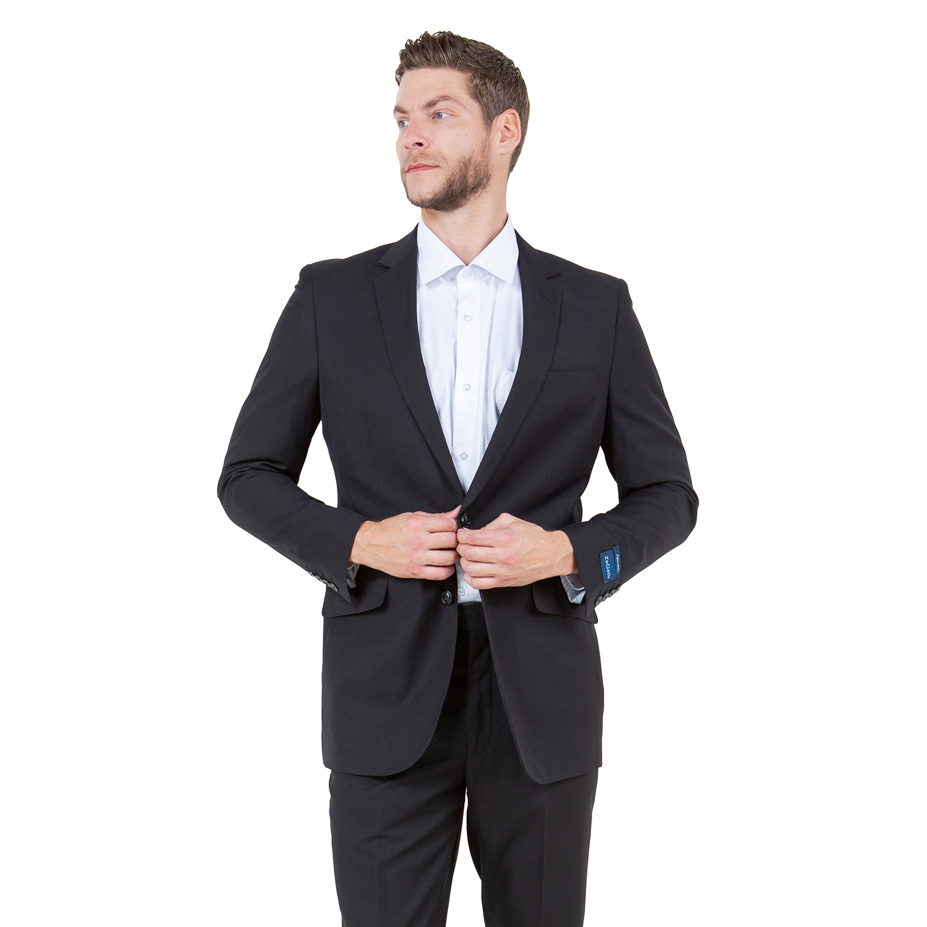 Zegarie Mens Modern Fit 2-Piece Wool Suit Set