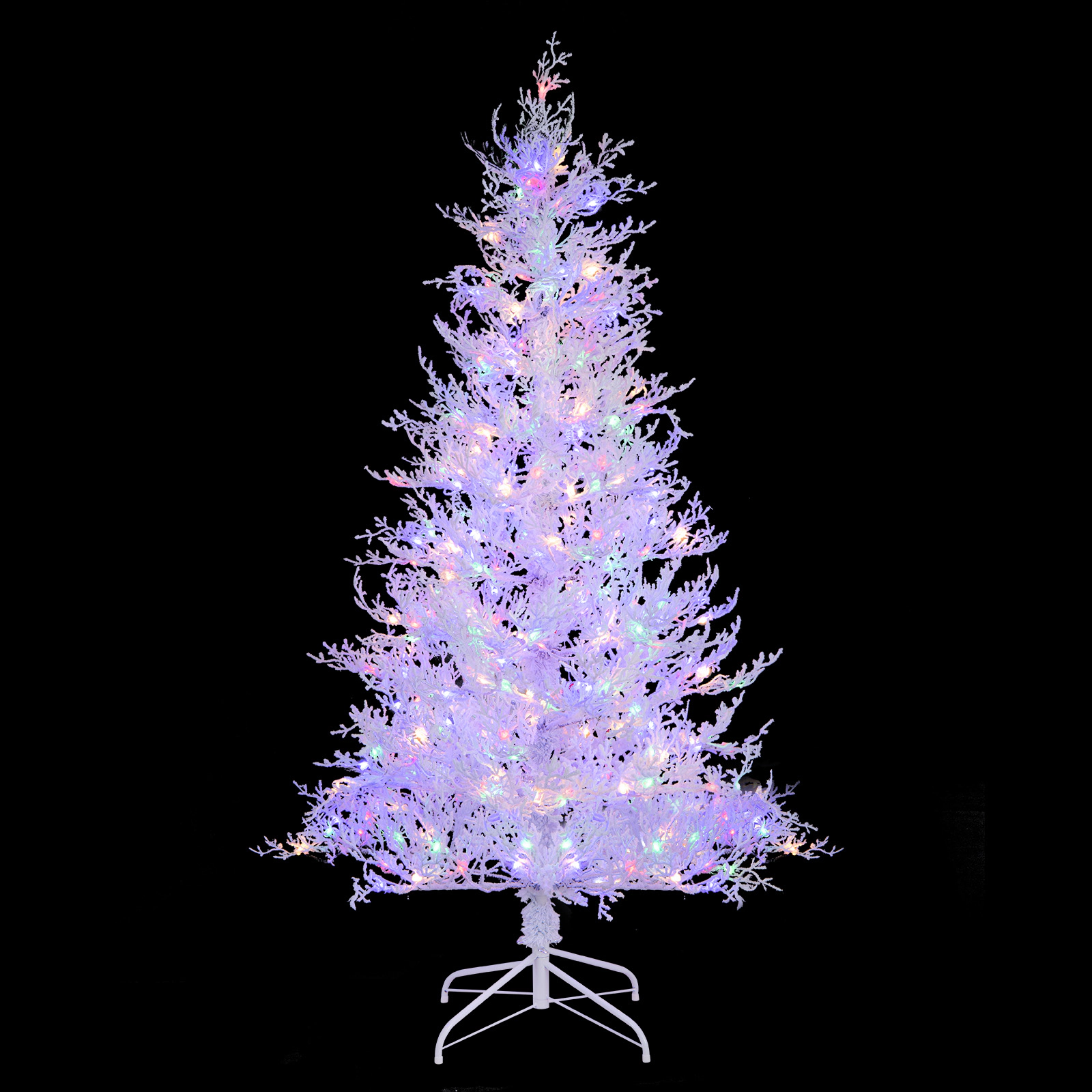 LJG 6 Feet Artificial Xmas Tree with 383 PE Branch Tips and 300 LED Lights