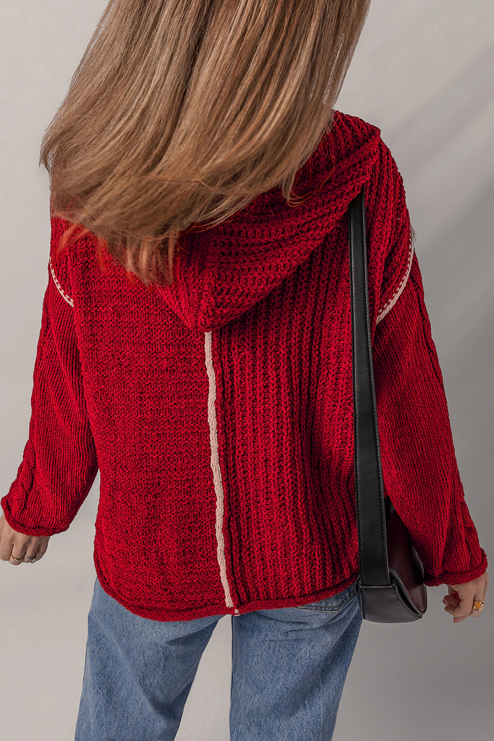 Threaded Pear Women's Olivia Knit Drawstring Hooded Sweater