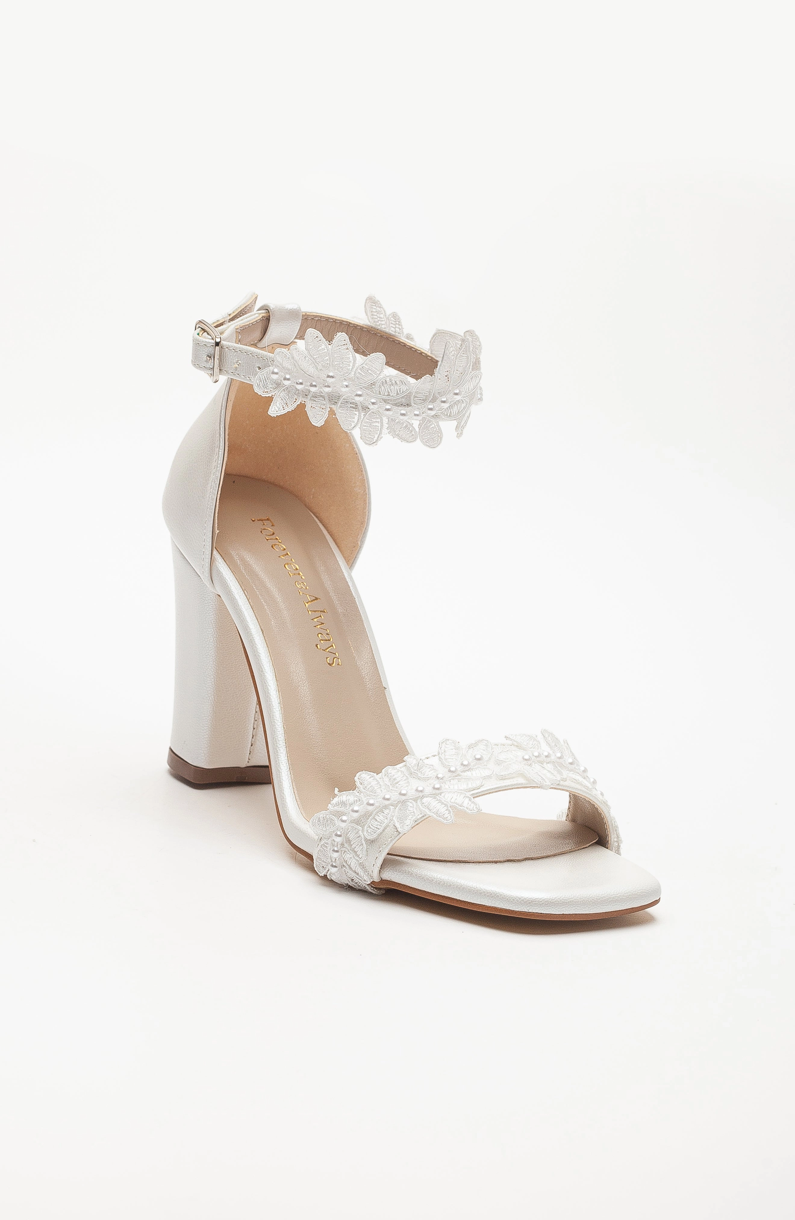 Forever & Always Womens Marlene Lace Bridal Sandals