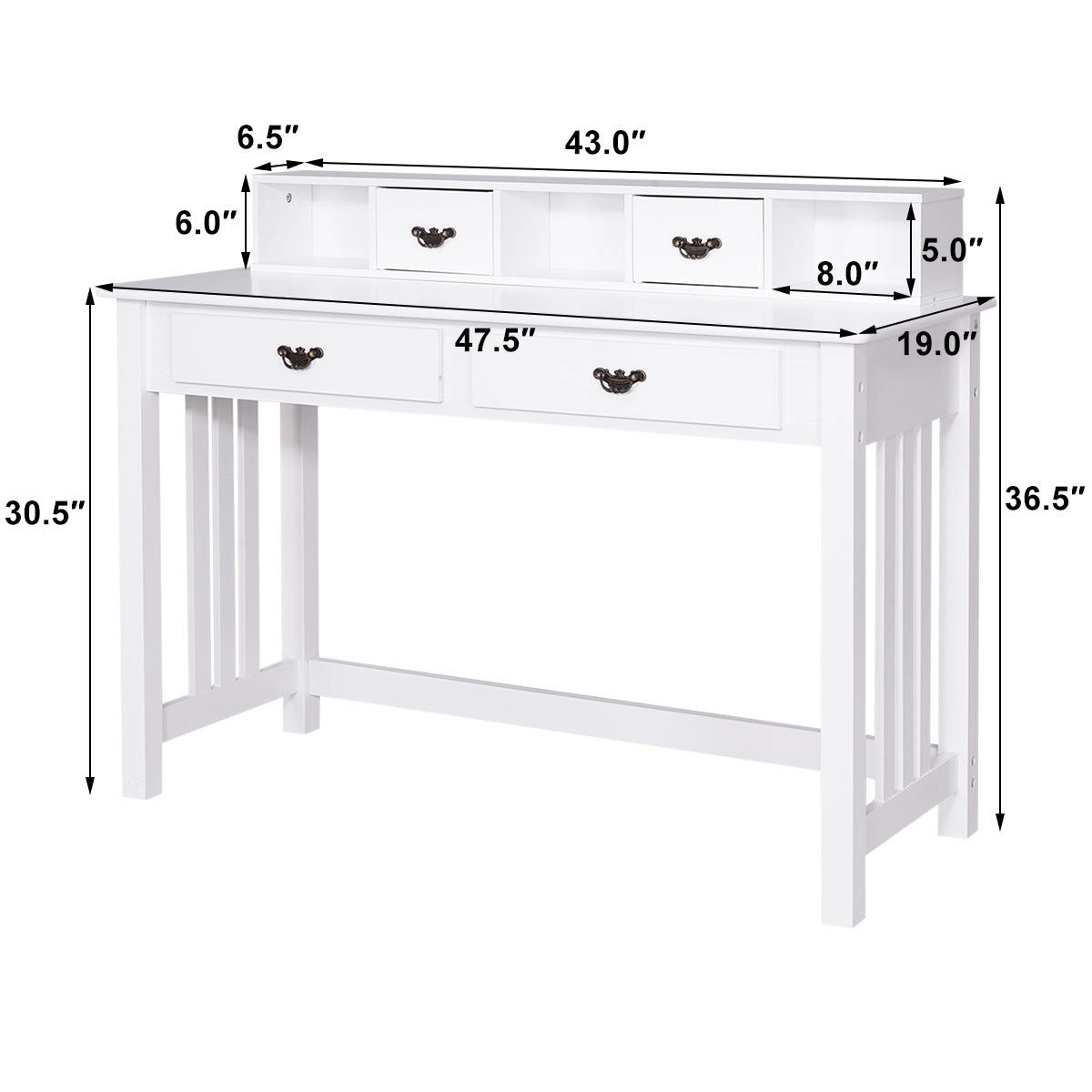 LJG Home Office Writing Desk with 4 Drawer Computer Study Table