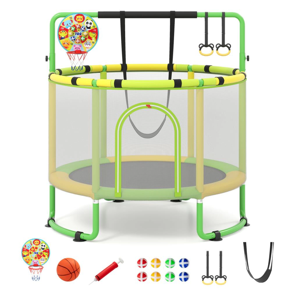 Hivvago 6-in-1 Kids Toddler Trampoline with Gymnastics Bar