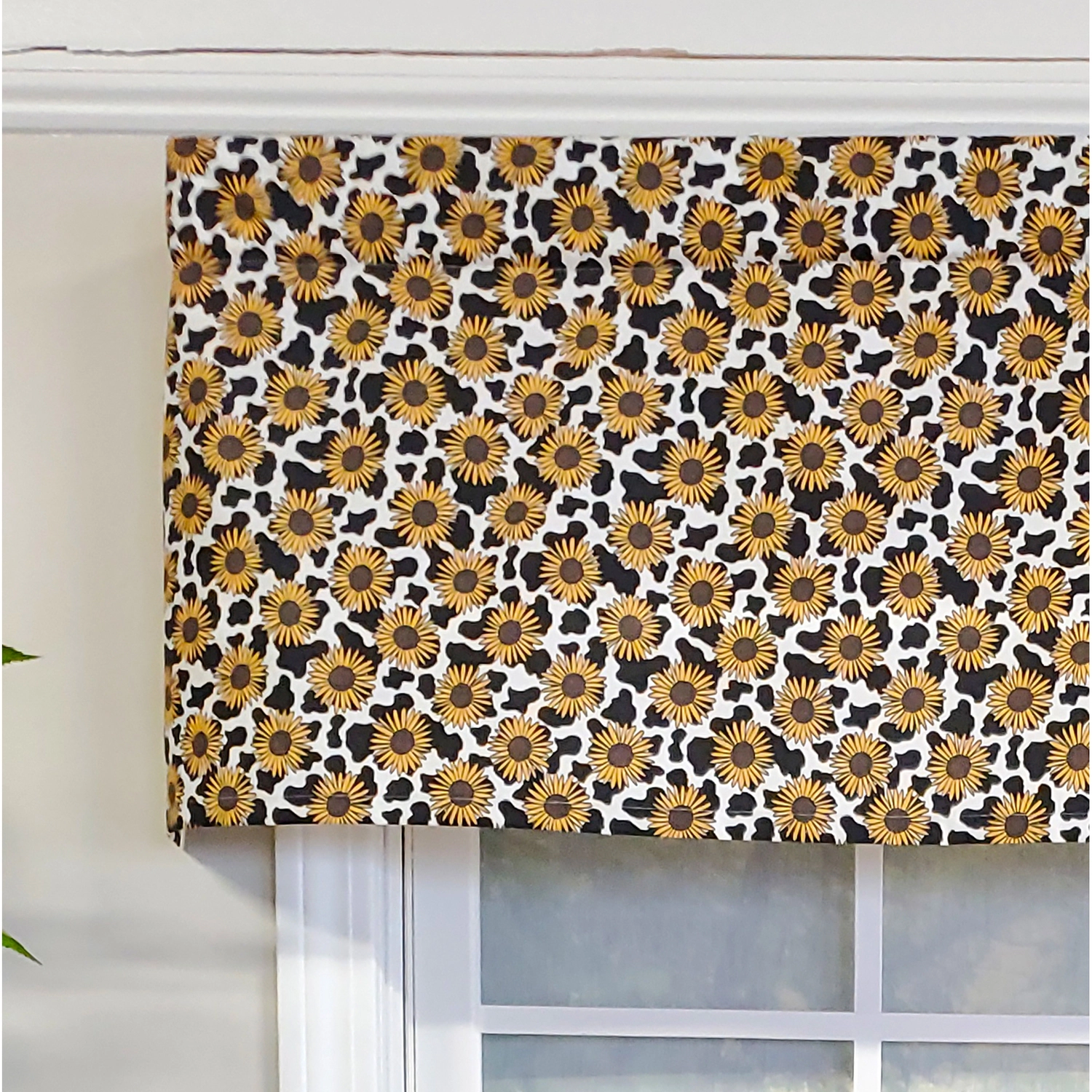 RLF Home 3" Rod Pocket High Quality Fabric Fall Field Tailored Valance for Windows 50" x 14" Yellow