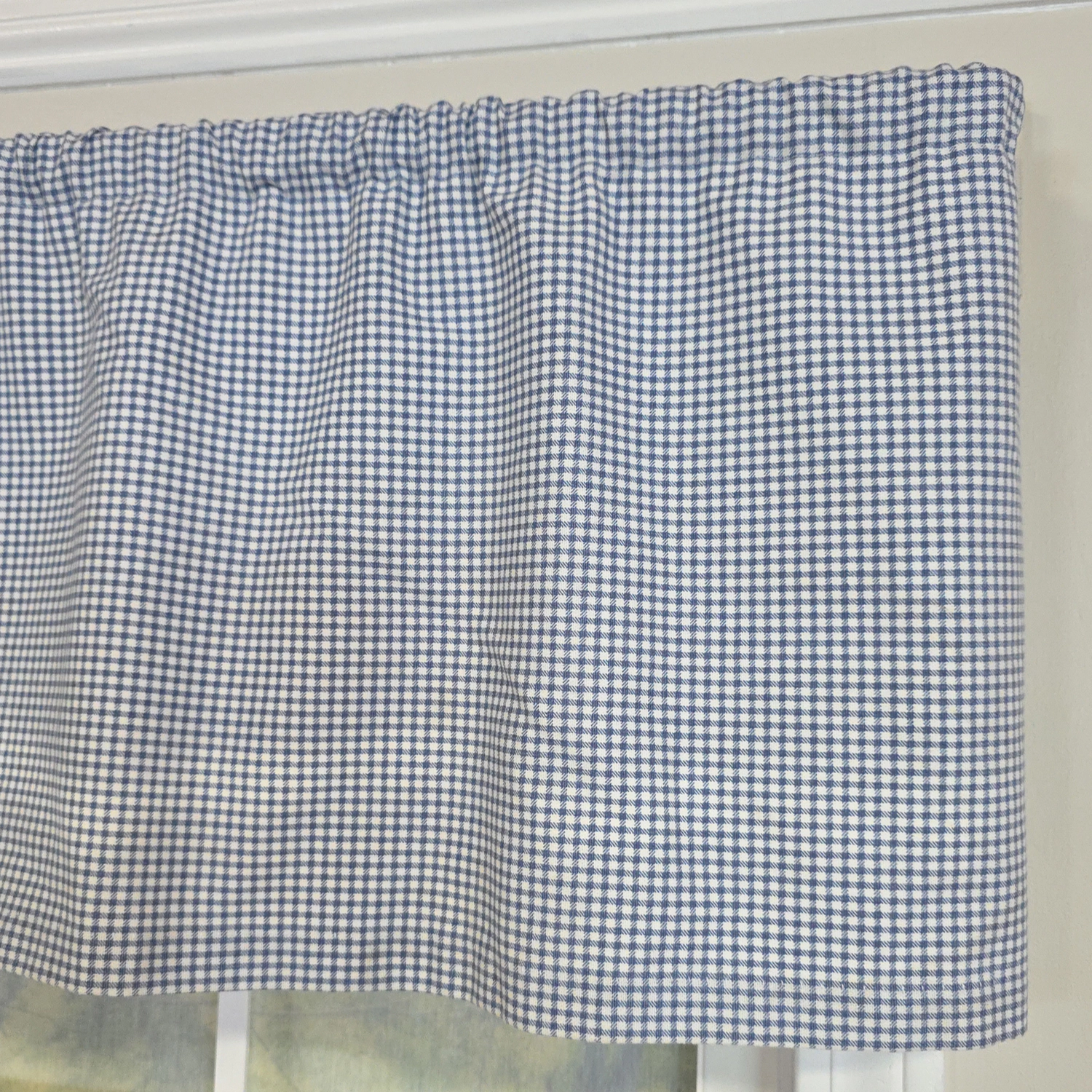 RLF Home 100% Cotton Crosswell Tailored  Unlined Windows Rod Pocket Valance 51" x 12"  Blue