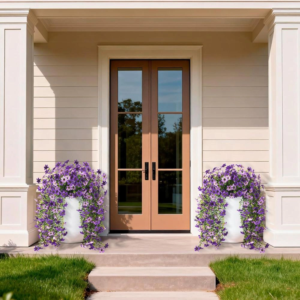 Majestic Crafters Yellow Artificial Hanging Flowers for Outdoor