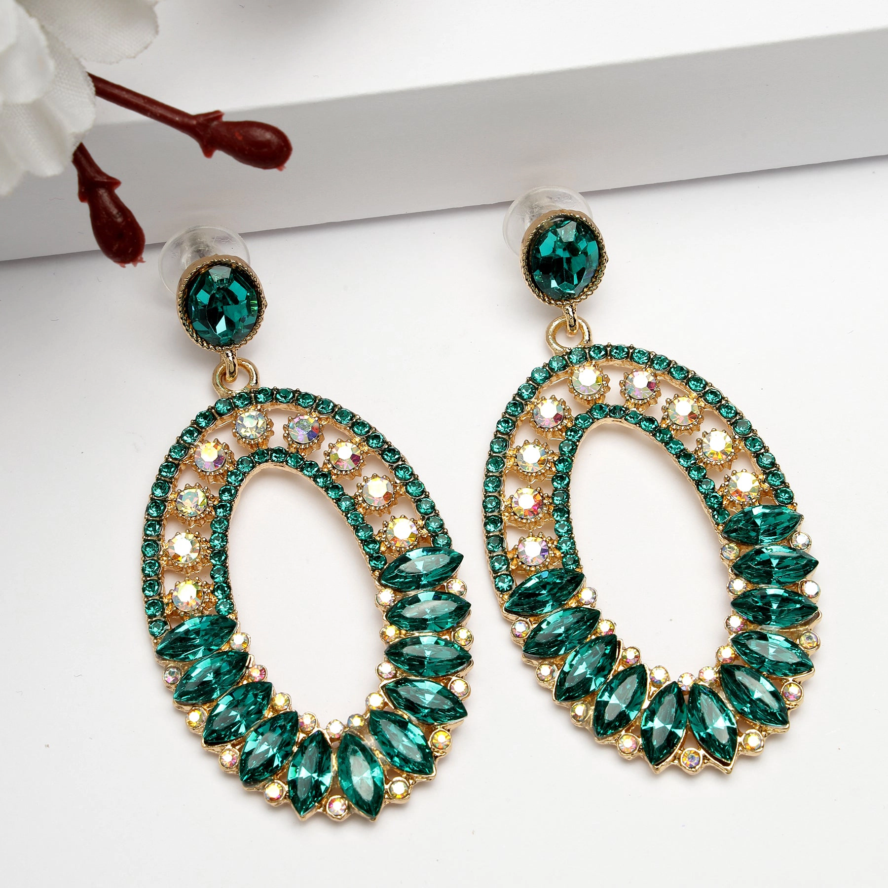 AGP PARIS Womens Diva Collection Mosaic Dangle Drop Earrings