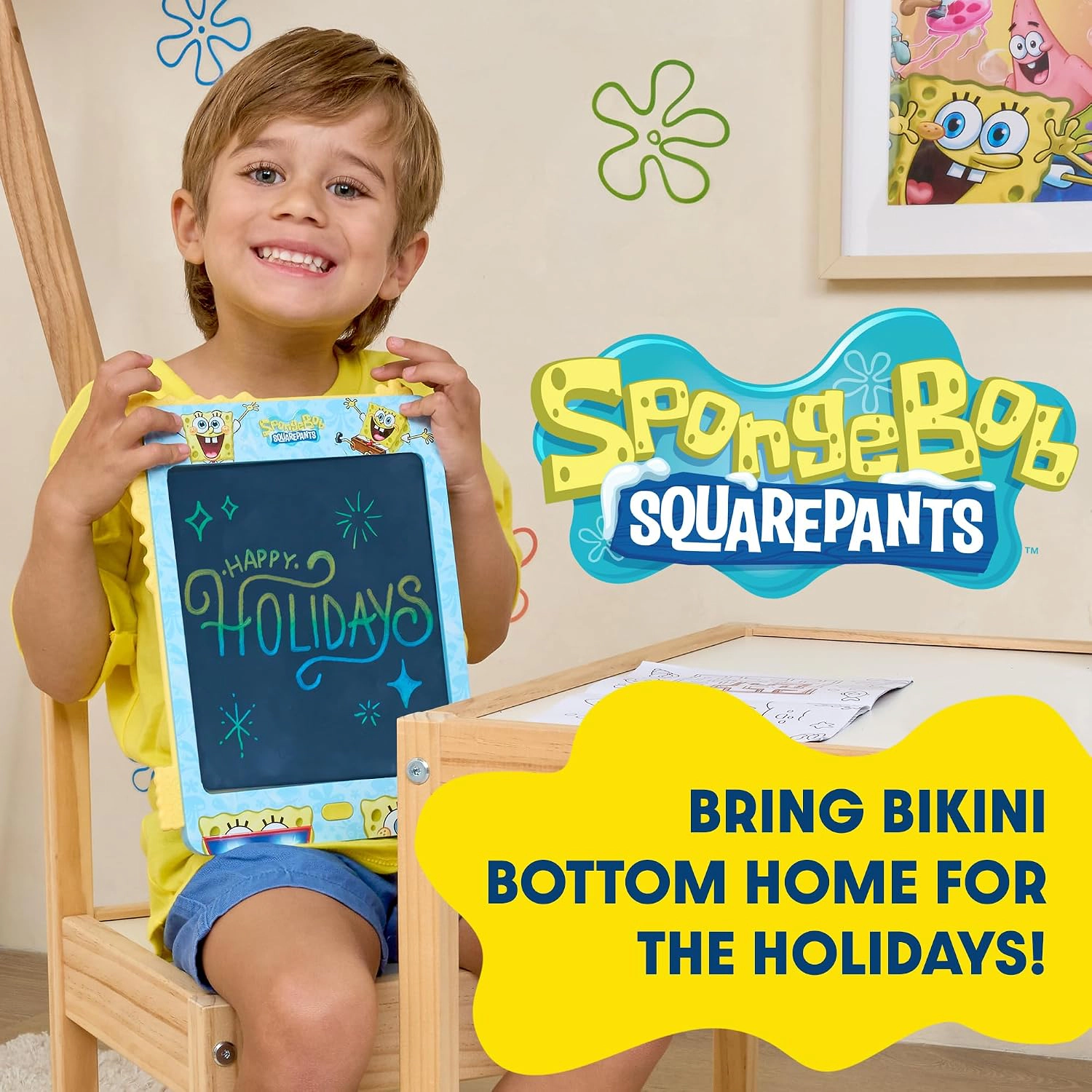 SpongeBob SquarePants Kids LCD Doodle & Drawing Tablet - Lagoon Blue