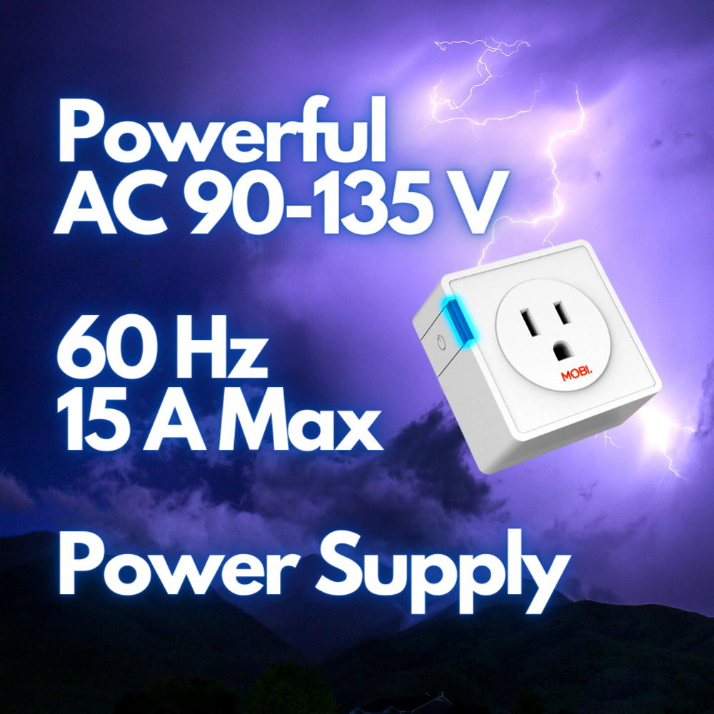MOBI Smart Wi-Fi 15-AMP AC Power Plug App Control - No Hub Required