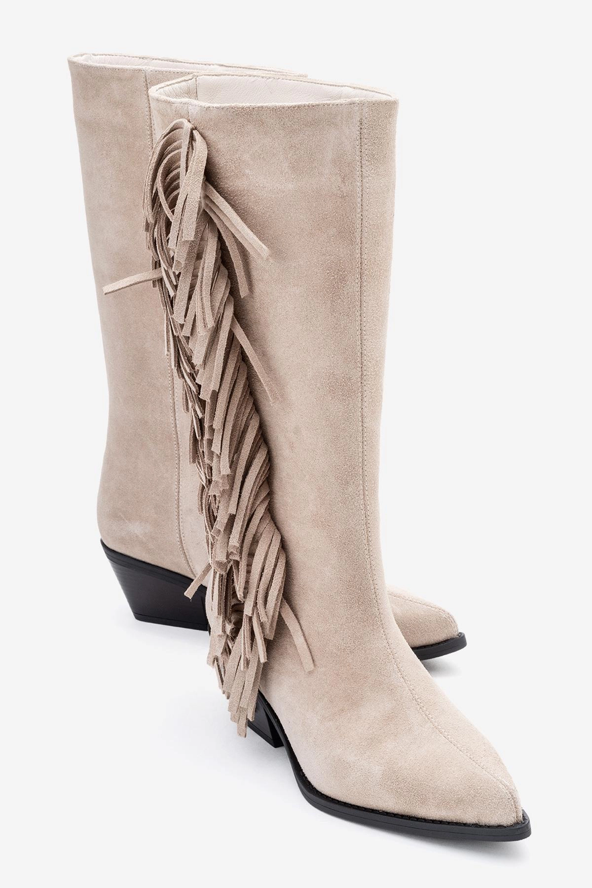 Forever & Always Womens Orlo Leather Fringed Western Boots