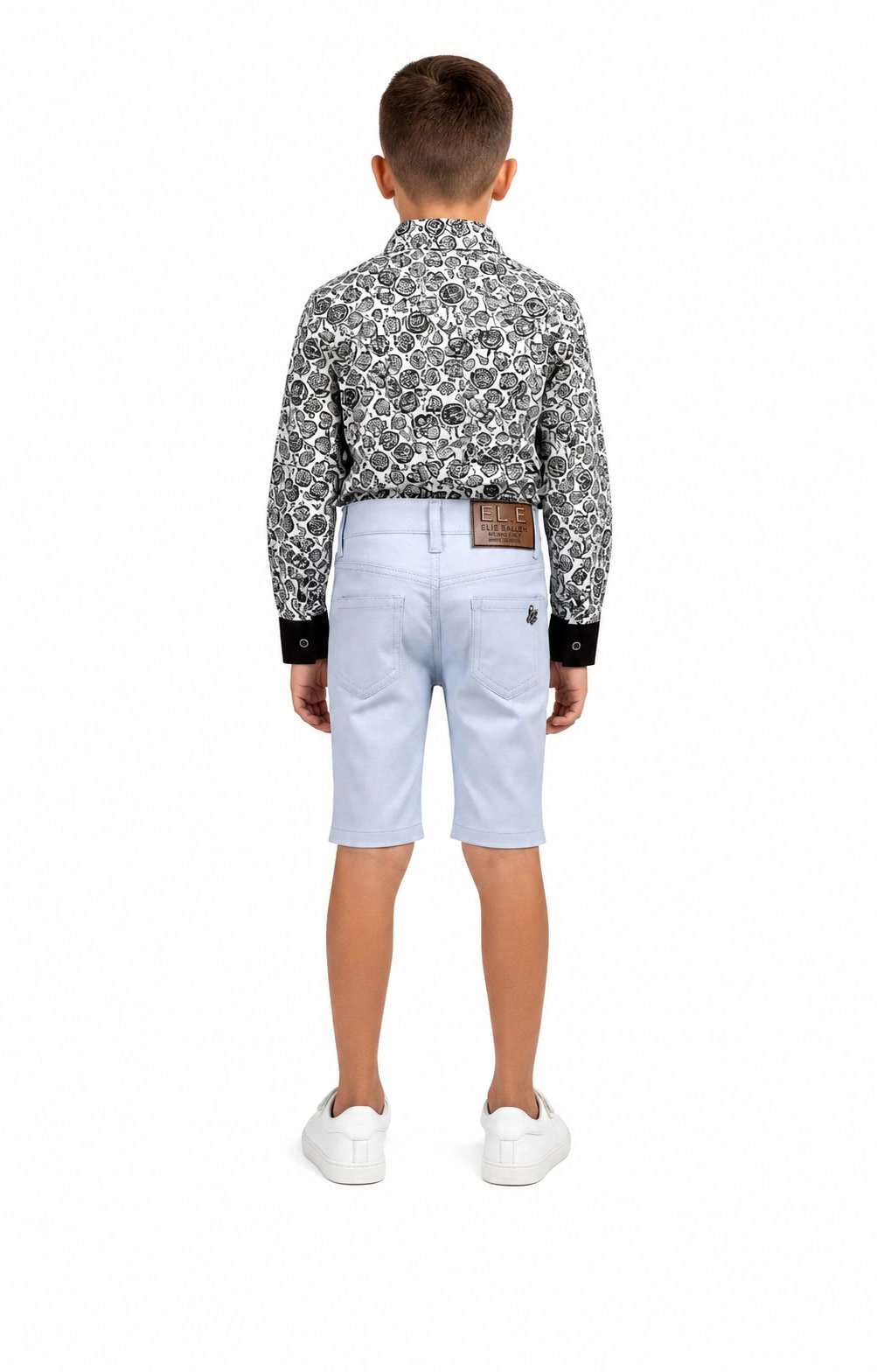 Elie Balleh Boys Slim Fit Cotton Twill Short Pants