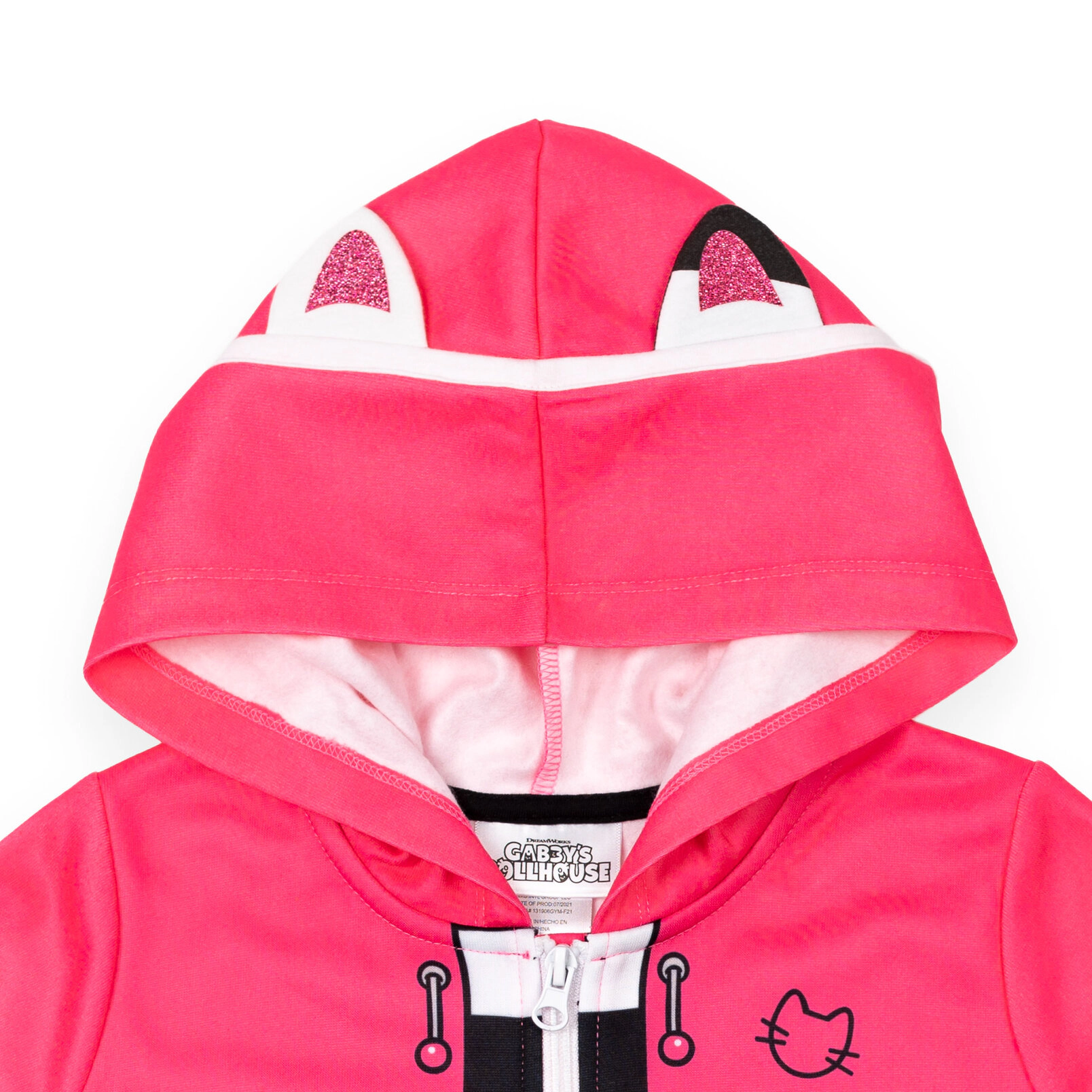 Dreamworks Gabby's Dollhouse Pandy Paws Girls' Fleece Cosplay Zip-Up Hoodie